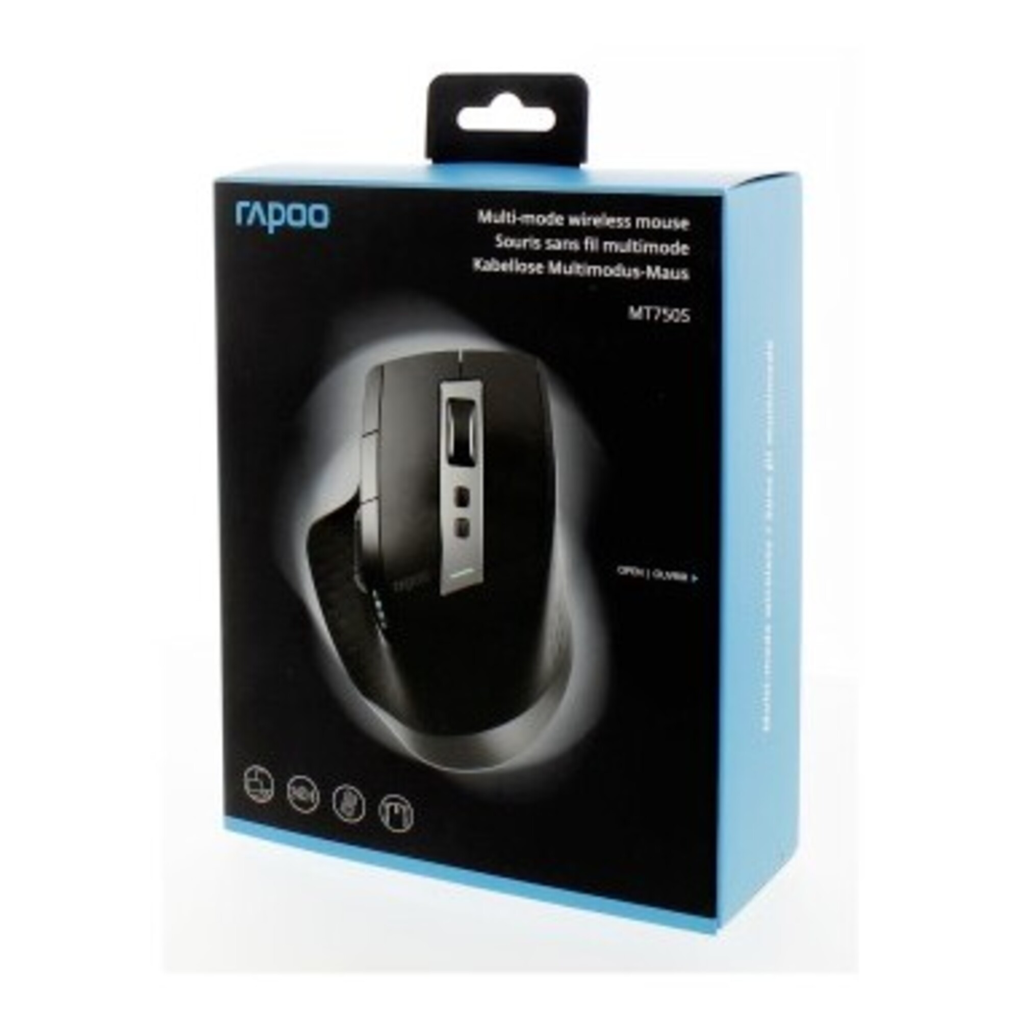 Souris Rapoo MT750S – Droitier, RF sans Fil + Bluetooth, 3200 DPI - vue 3