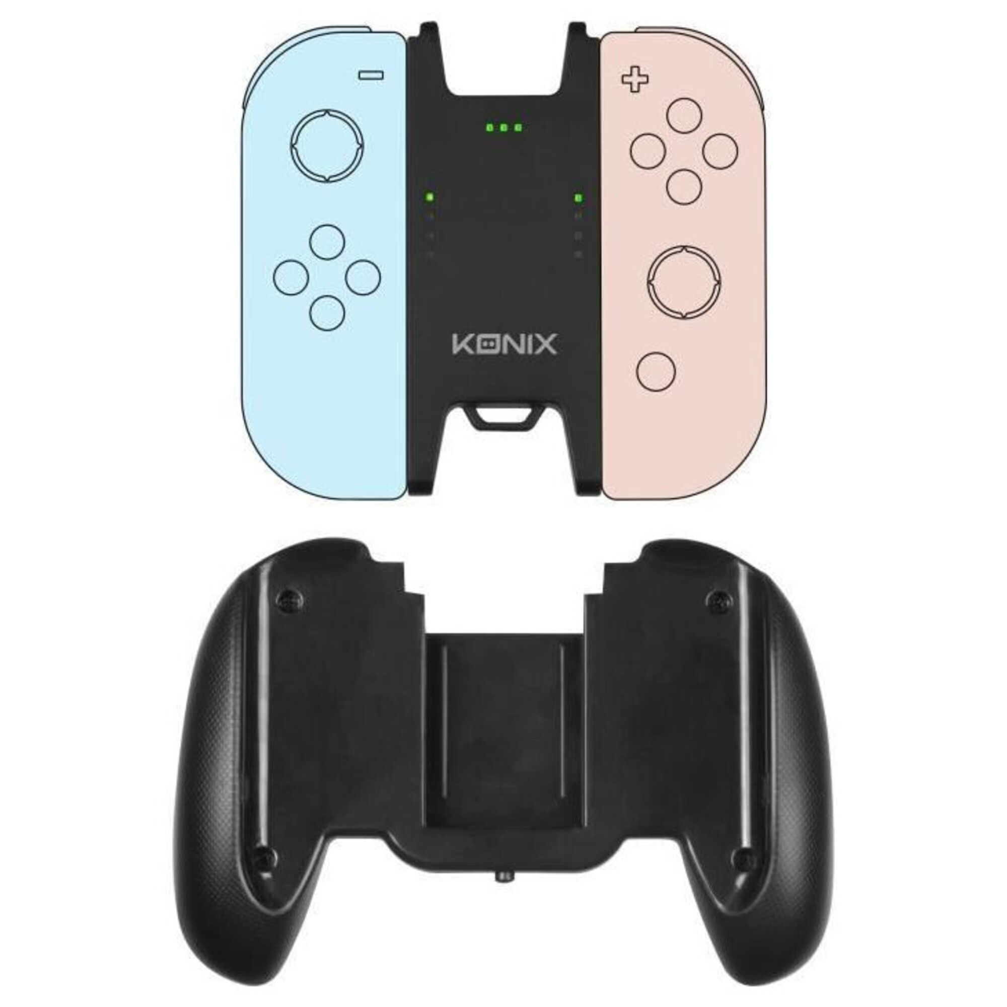 Accessoire Support Manette + Batterie Konix Play & Charge pour Joycon Switch - Neuf