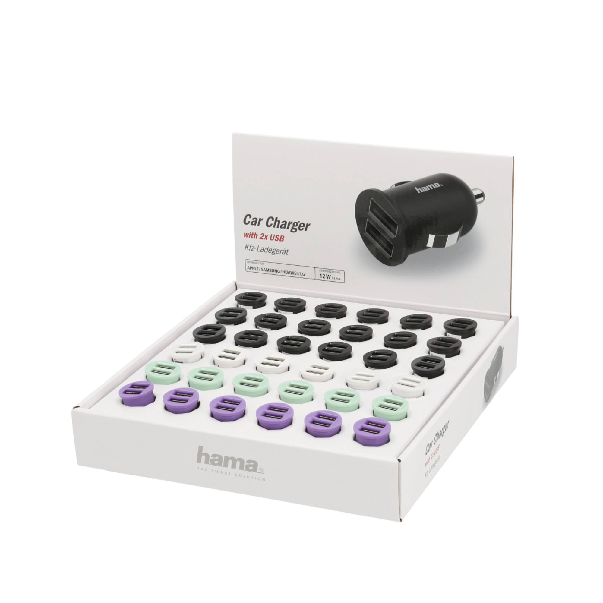 Hama 00210545 chargeur d'appareils mobiles Smartphone, Tablette Noir, Vert, Violet, Blanc Allume-cigare Auto - Neuf Hama 00210545 chargeur d'appareils mobiles Smartphone, Tablette Noir, Vert, Violet, Blanc Allume-cigare Auto - Neuf