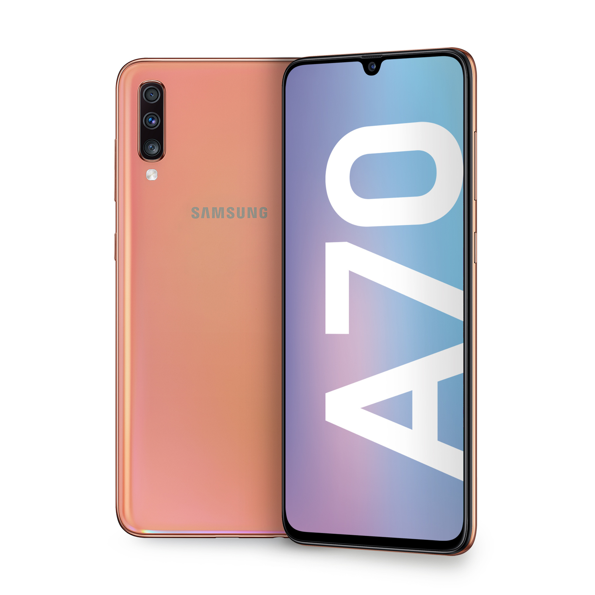Galaxy A70 (2019) 128 Go, Corail, débloqué - Très bon état
