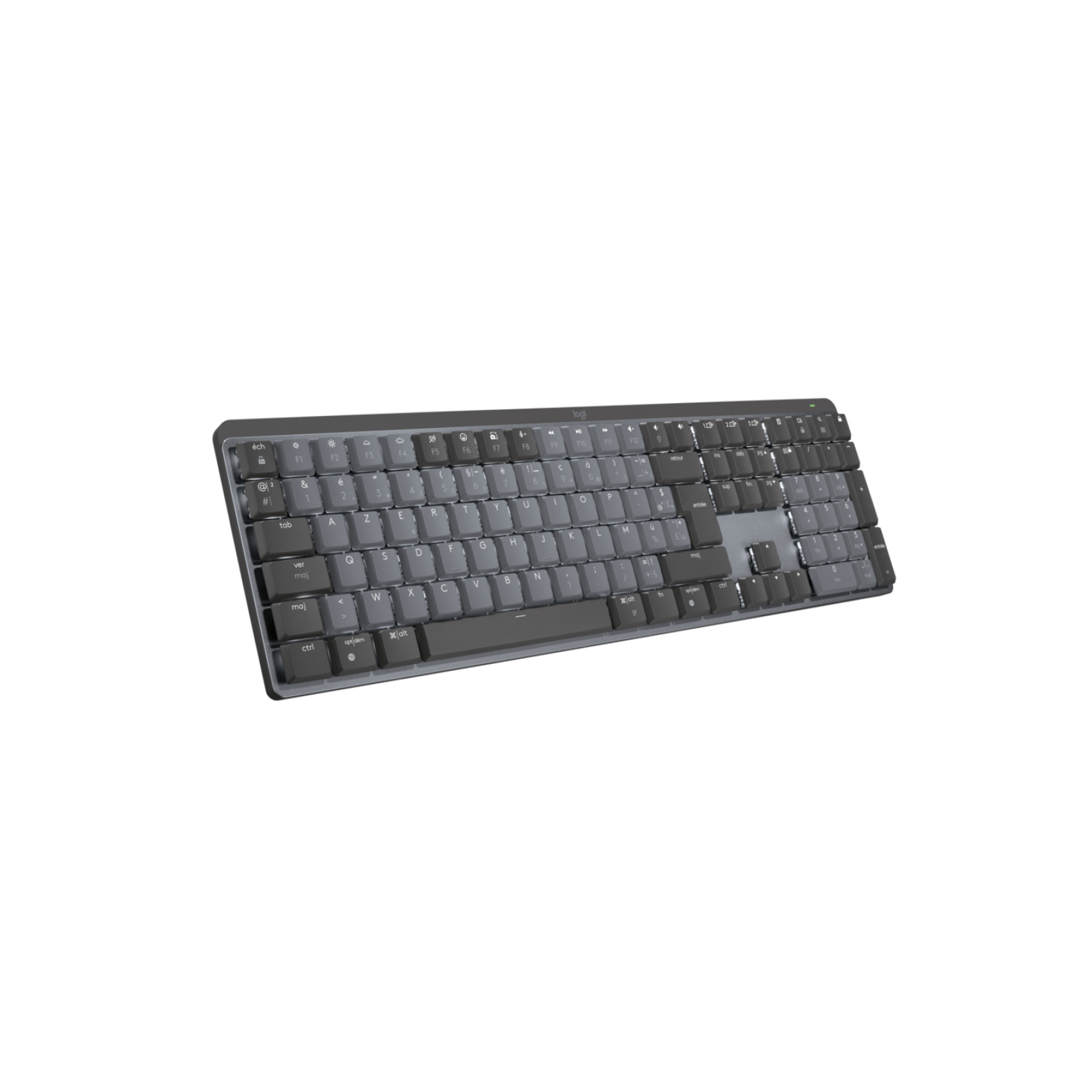 Logitech MX Mechanical clavier Bureau RF sans fil + Bluetooth AZERTY Français Graphite, Gris - Neuf