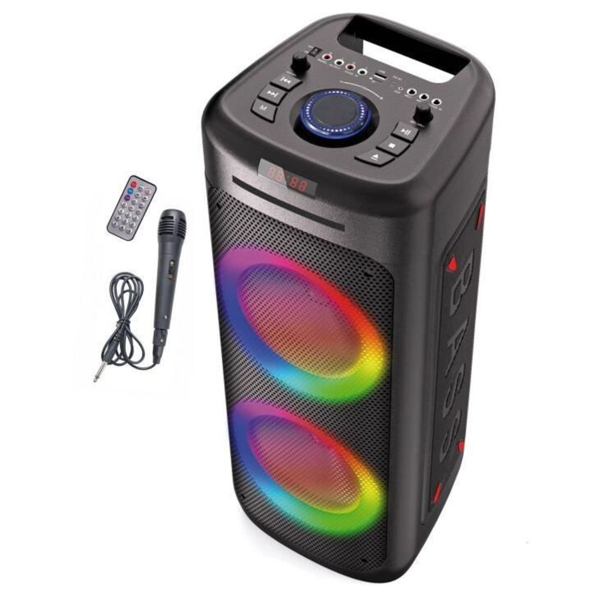 Enceinte Lumineuse Avec Lecteur Cd Inovalley Ms06-Cd-Xxl - Bluetooth 5.0 - 1000W - Fonction Karaoké - Excellent État