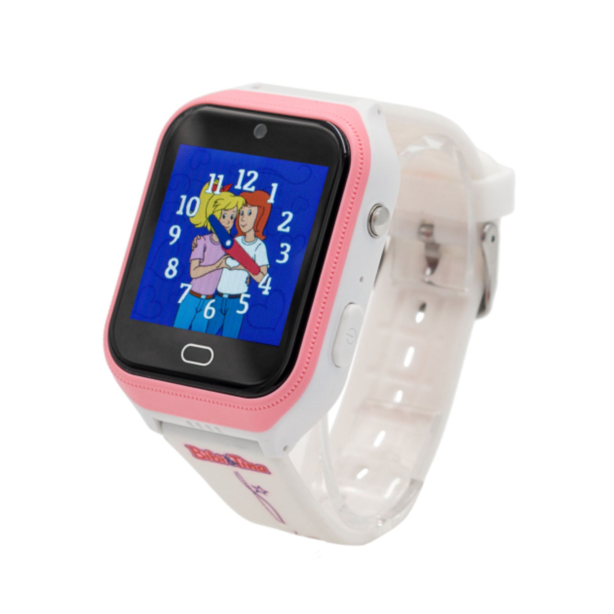 TECHNAXX Montre Connect&eacute;e Bibi et Tina 4G 39mm Tracker de Calorie Moniteur de Fr&eacute;quence Cardiaque Rose Blanc