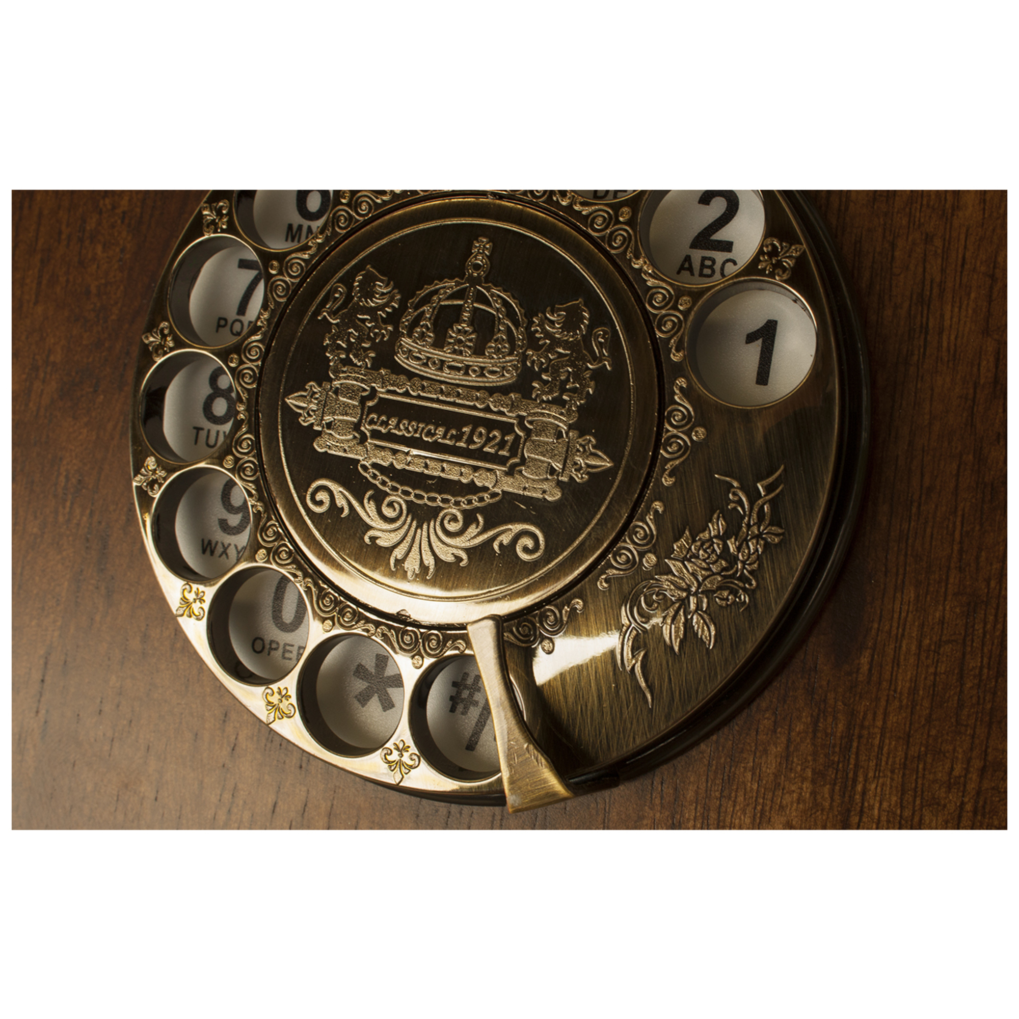 OPIS 1921 CABLE D téléphone mural rétro en bois et metal avec cadran rotatif Neuf - vue 10