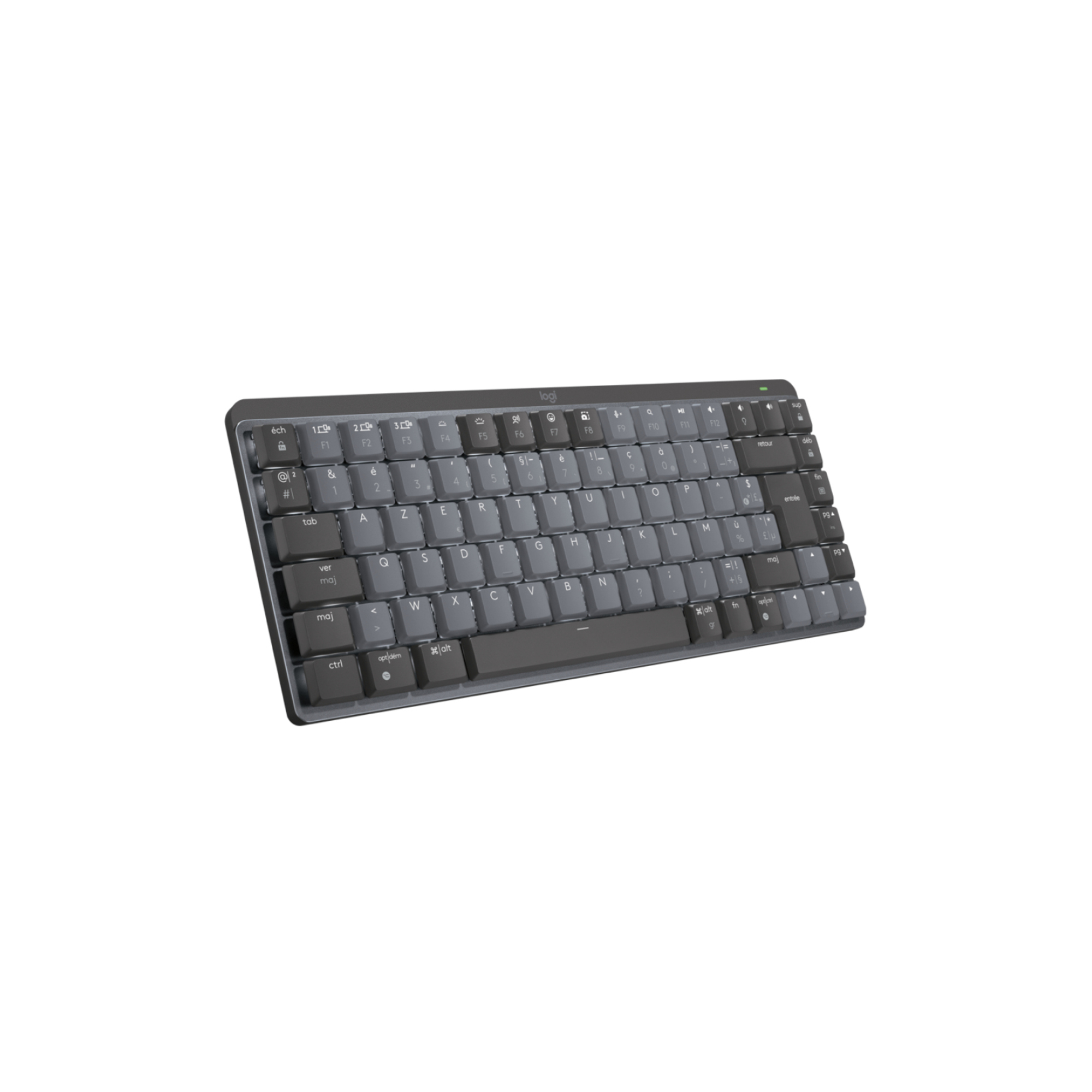 Logitech MX Mini Mechanical clavier RF sans fil + Bluetooth AZERTY Français Graphite, Gris - Neuf