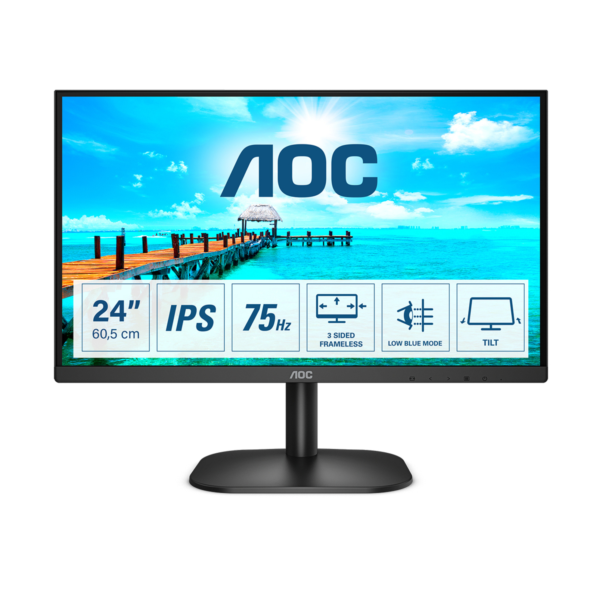 AOC B2 24B2XDA LED display 60,5 cm (23.8 ) 1920 x 1080 pixels Full HD Noir - Neuf