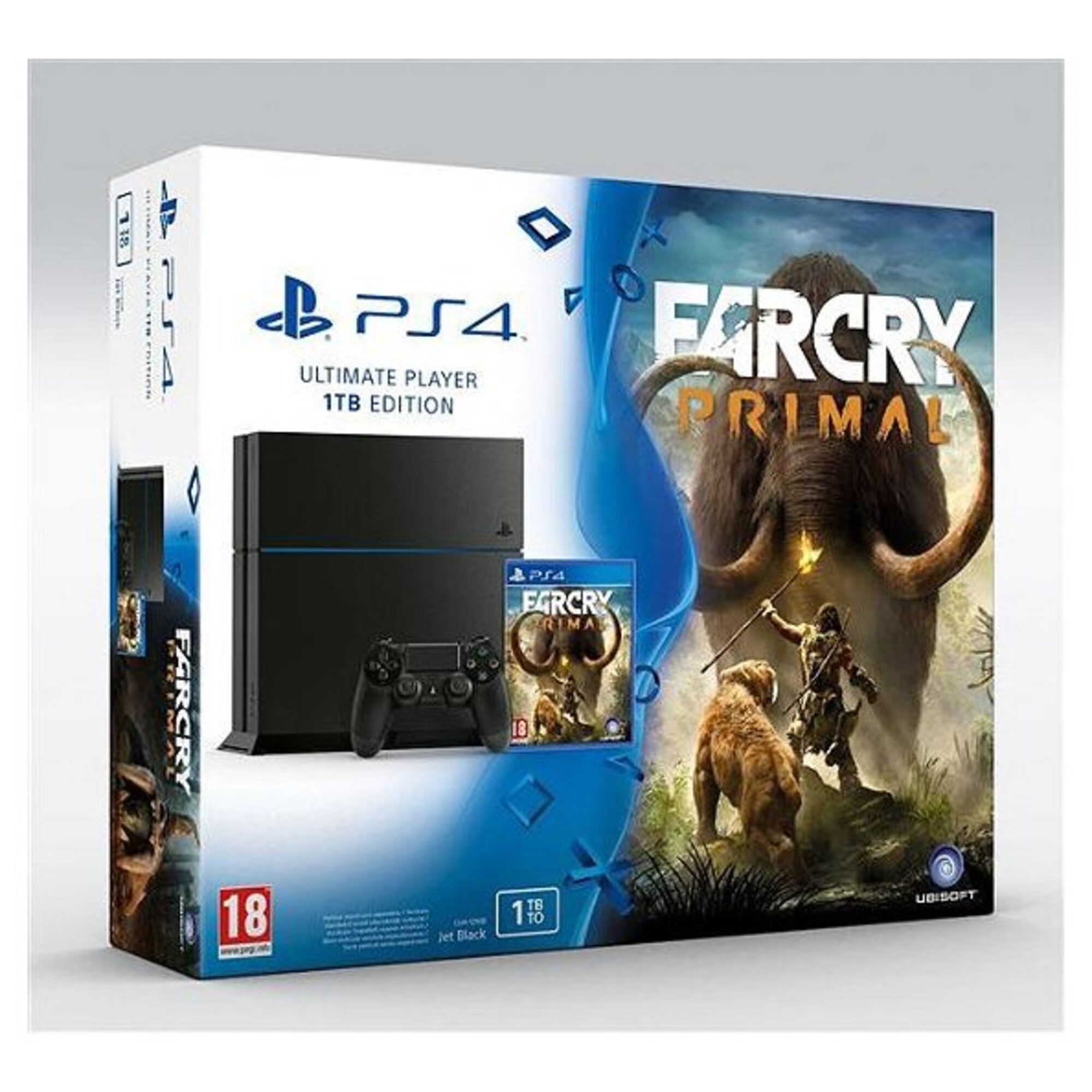 Console PlayStation 4 1 To Jet Black + Far Cry Primal - Bon état