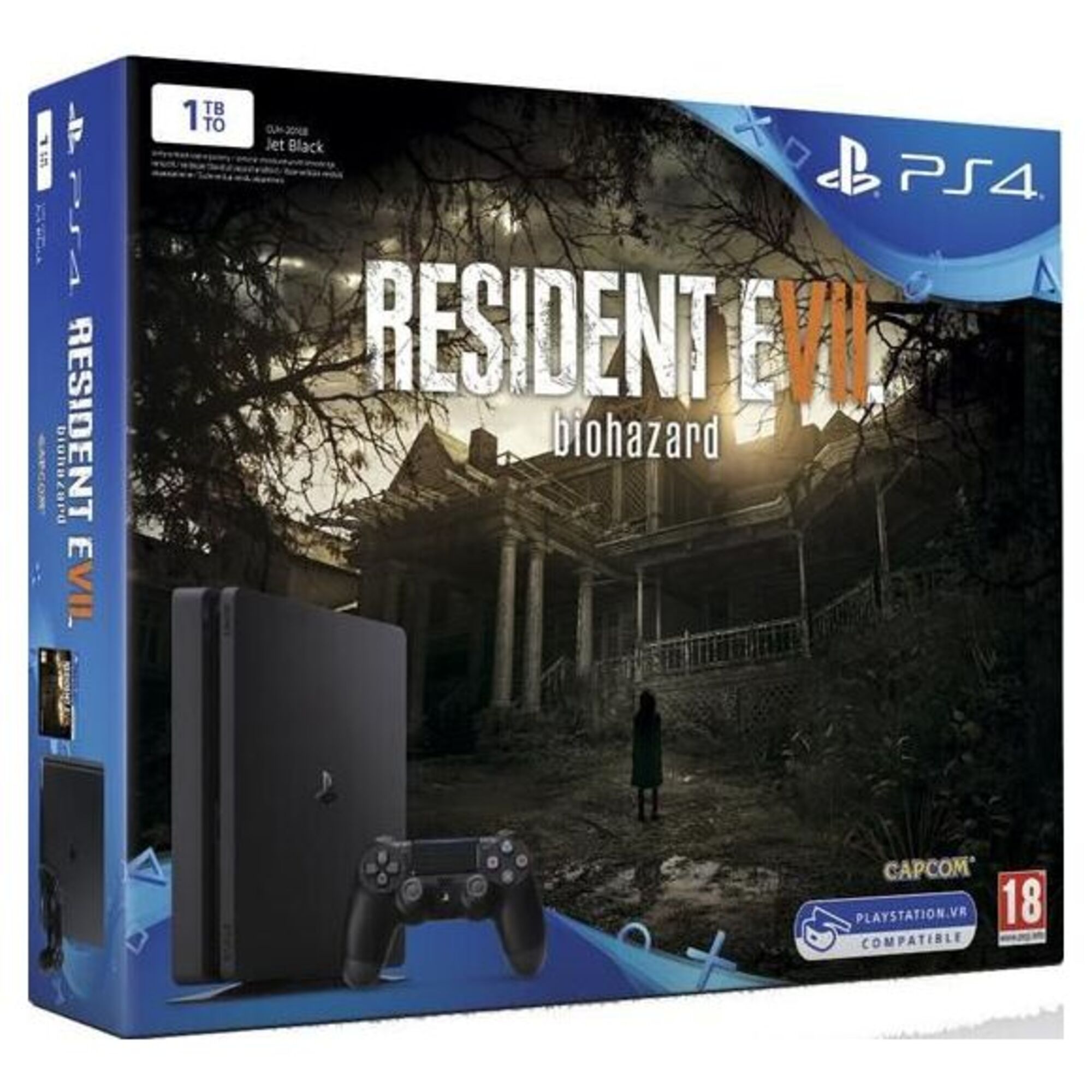 PS4 Slim 1To + Resident Evil 7 - Excellent état