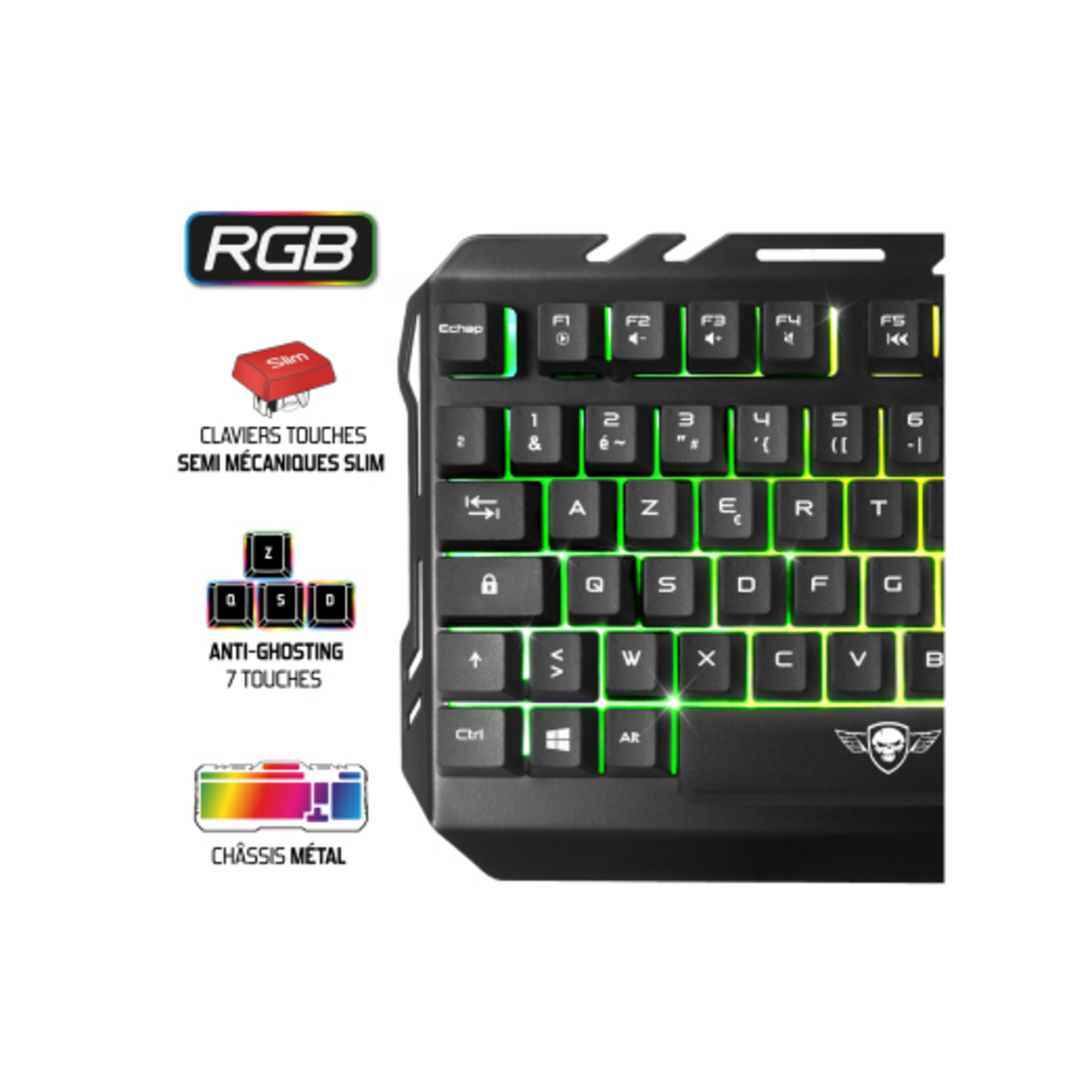 Spirit of Gamer PRO MK5 clavier Souris incluse USB AZERTY Français Noir - Neuf