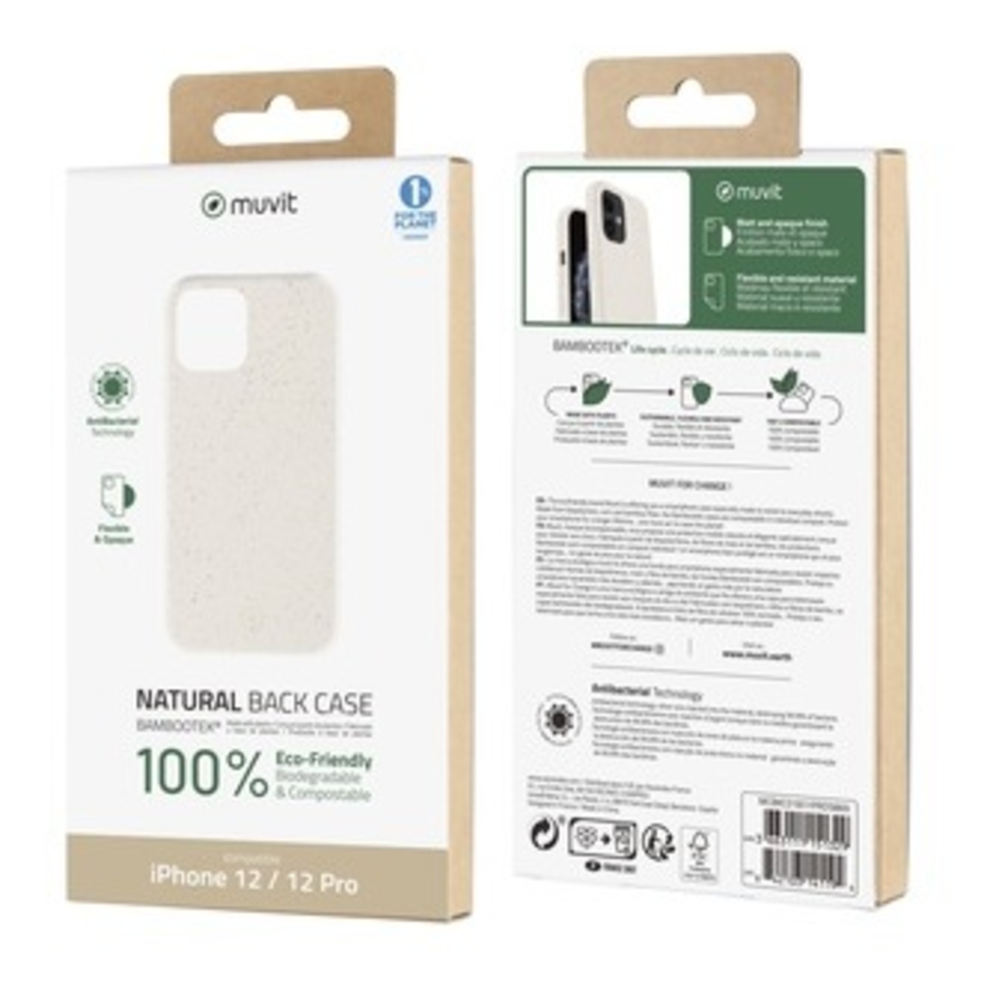MUVIT  for change coque bambootek cotton: apple iphone 12/12 pro
