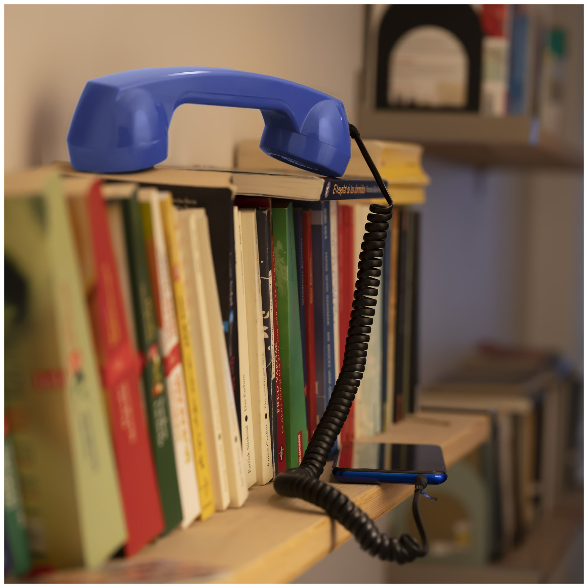 Combiné Téléphone Rétro pour Smartphones Android - Bleu Foncé - Neuf