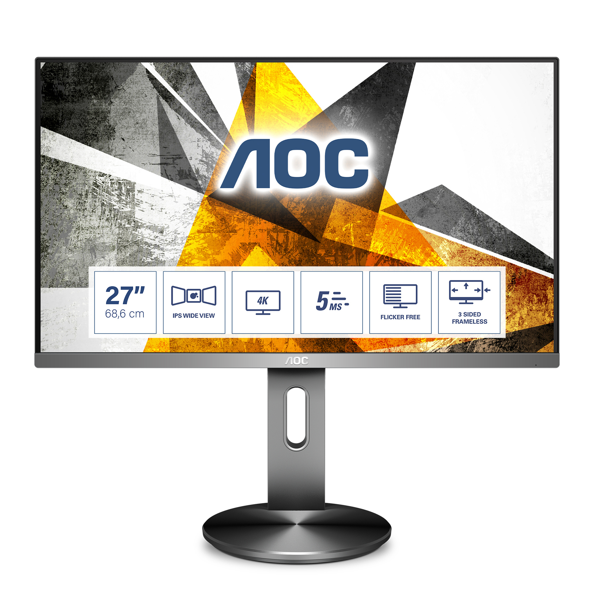 AOC 90 Series U2790PQU écran plat de PC 68,6 cm (27 ) 3840 x 2160 pixels 4K Ultra HD LED Noir - Neuf