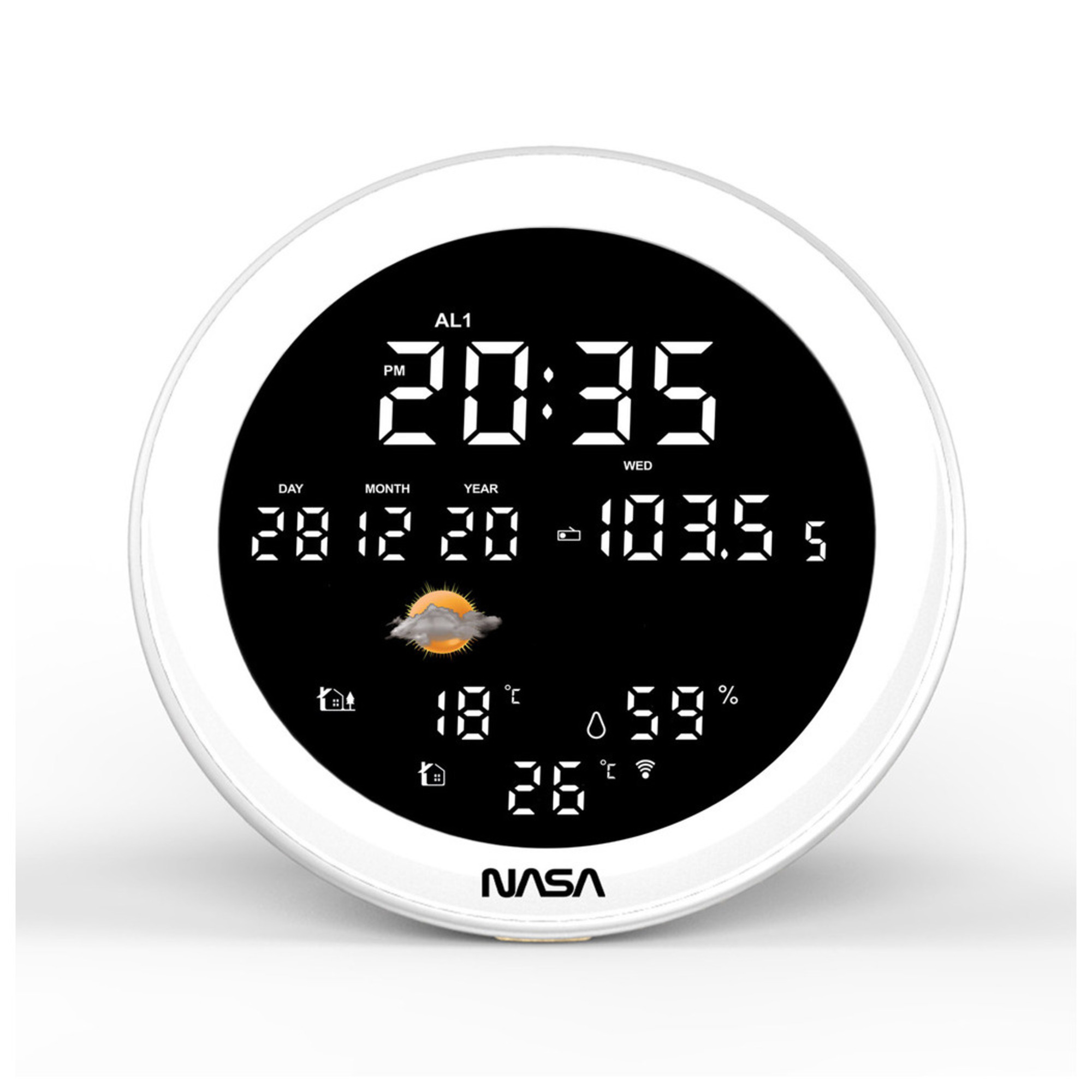 Station météo et enceinte Bluetooth Nasa WSP1700 avec radio réveil Bois - vue 3