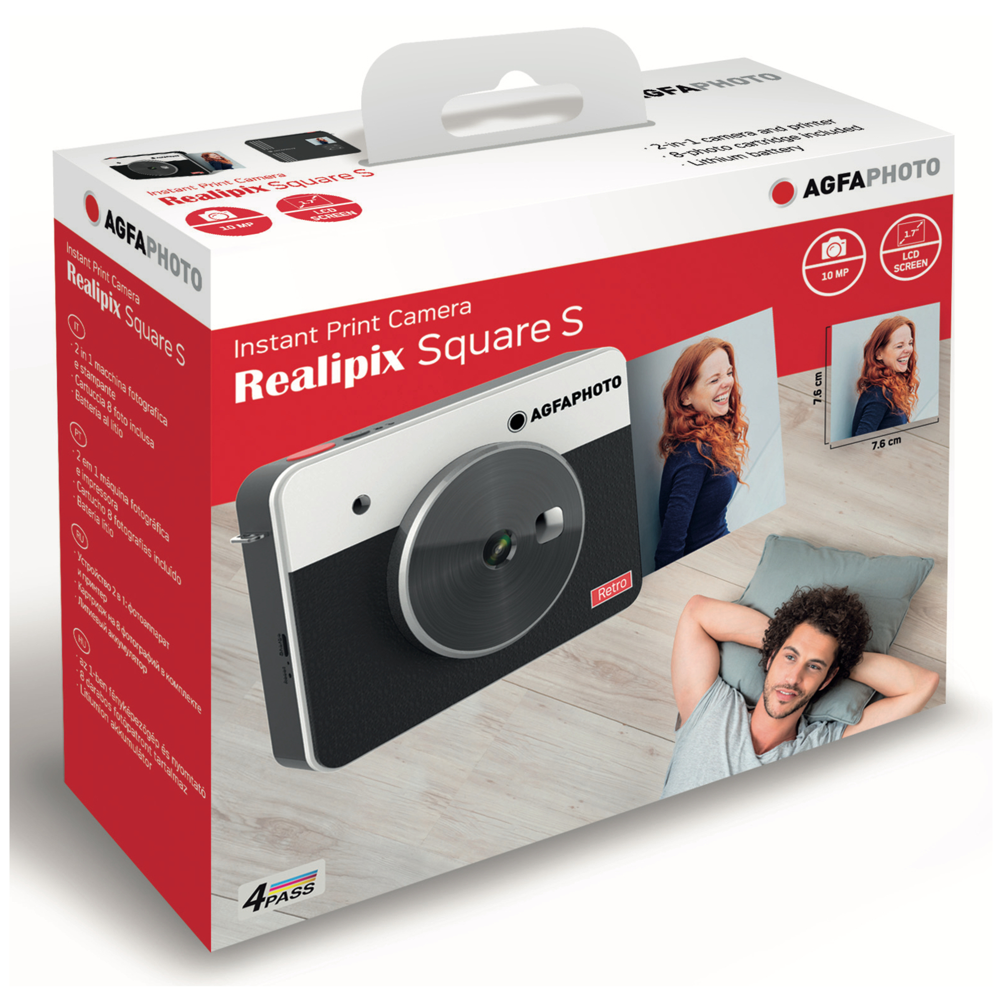 AGFA PHOTO Realipix Square Paper Appareil Photo Numérique Instantané avec Impression format carré 7 6 x 7 6 cm 3 x 3'' 10Mp Bluetooth Neuf - vue 2