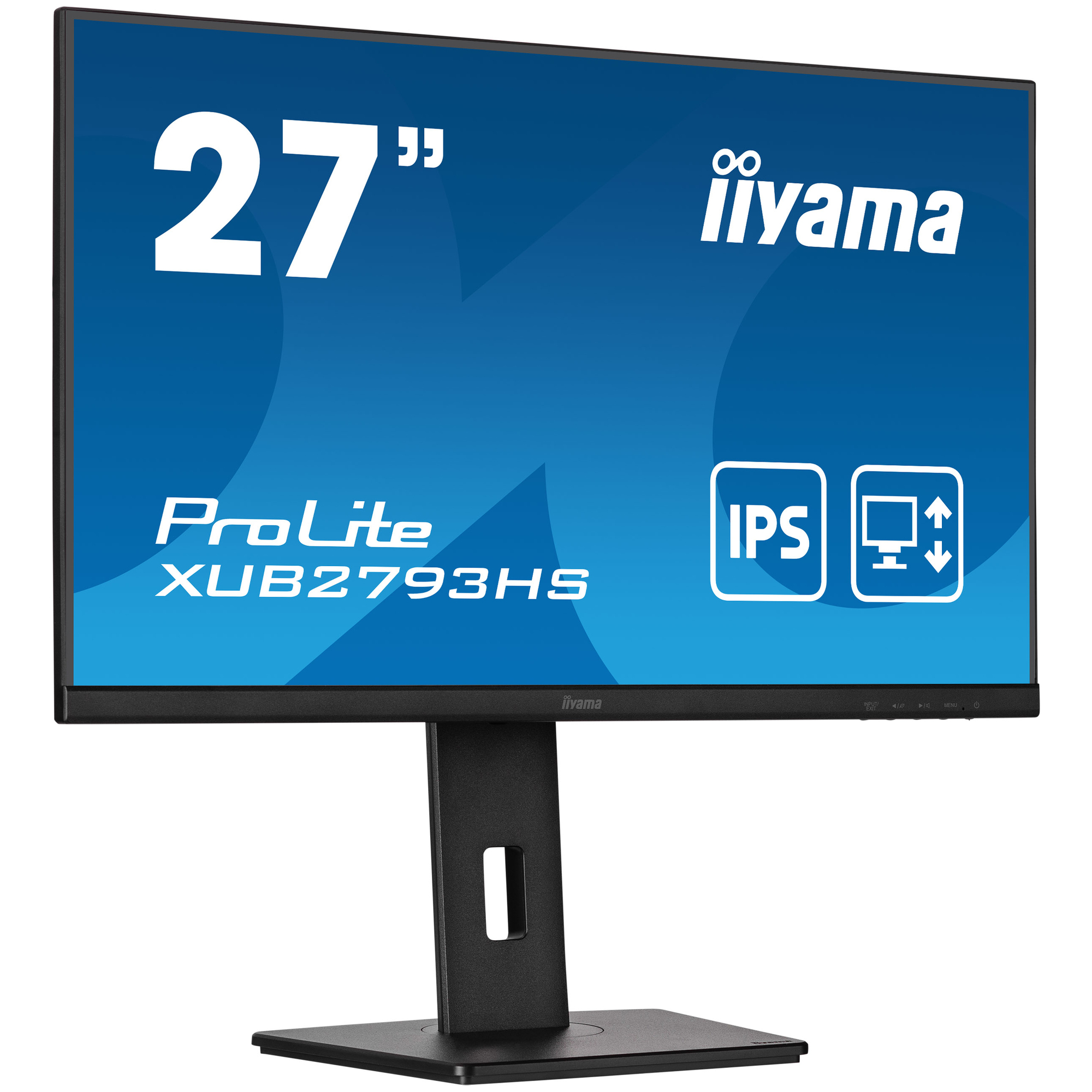 Ecran IIYAMA 27'' Dalle IPS Ultra mince 16:9 1ms 100Hz  250cd/m2 1920x1080 1xHDMI 1xDisplayPort HP 2x2W 15cm pied réglable en hauteur + Pivo TCO - Neuf