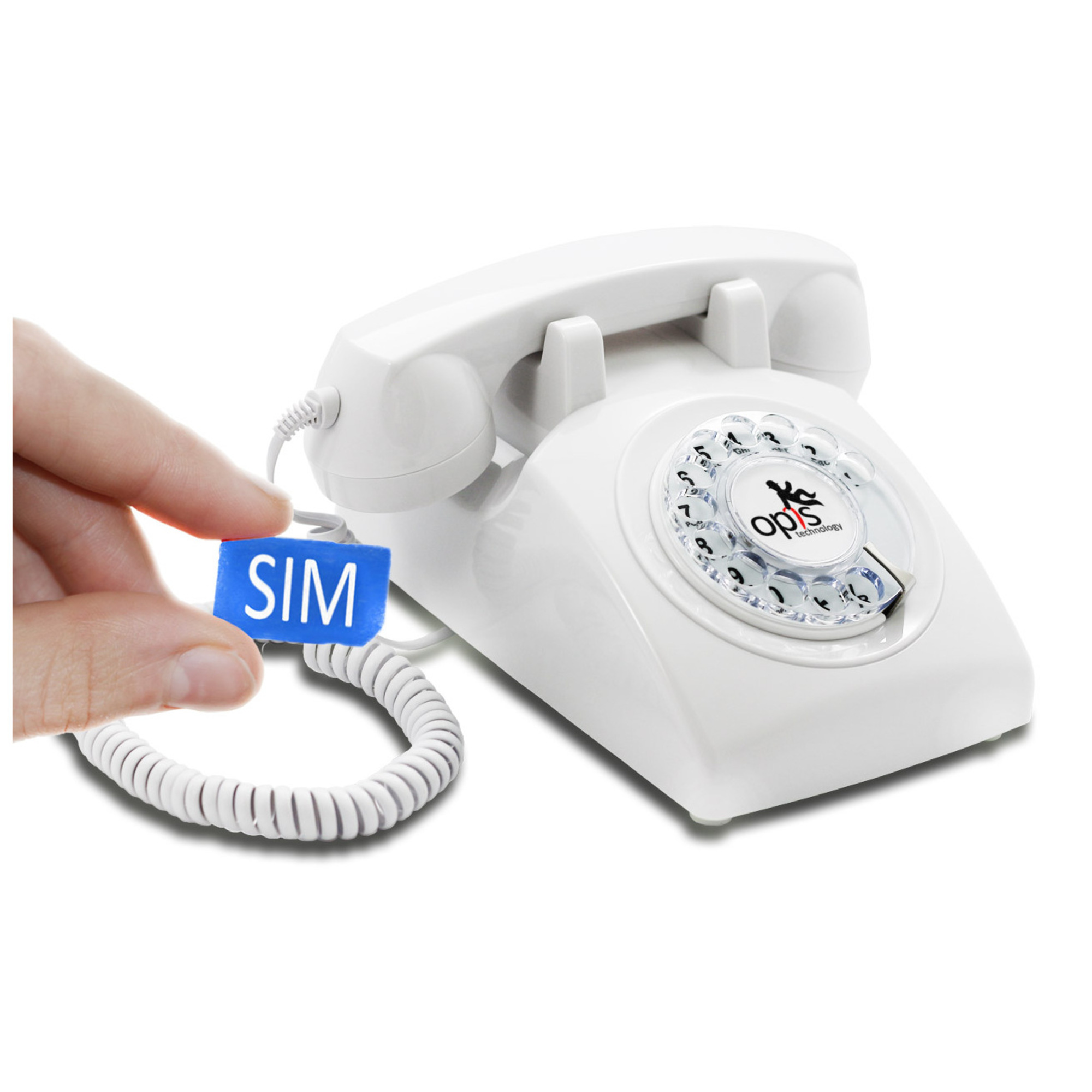 Opis 60s Mobile: telephone vintage fixe gsm 2G rétro avec cadran rotatif Neuf