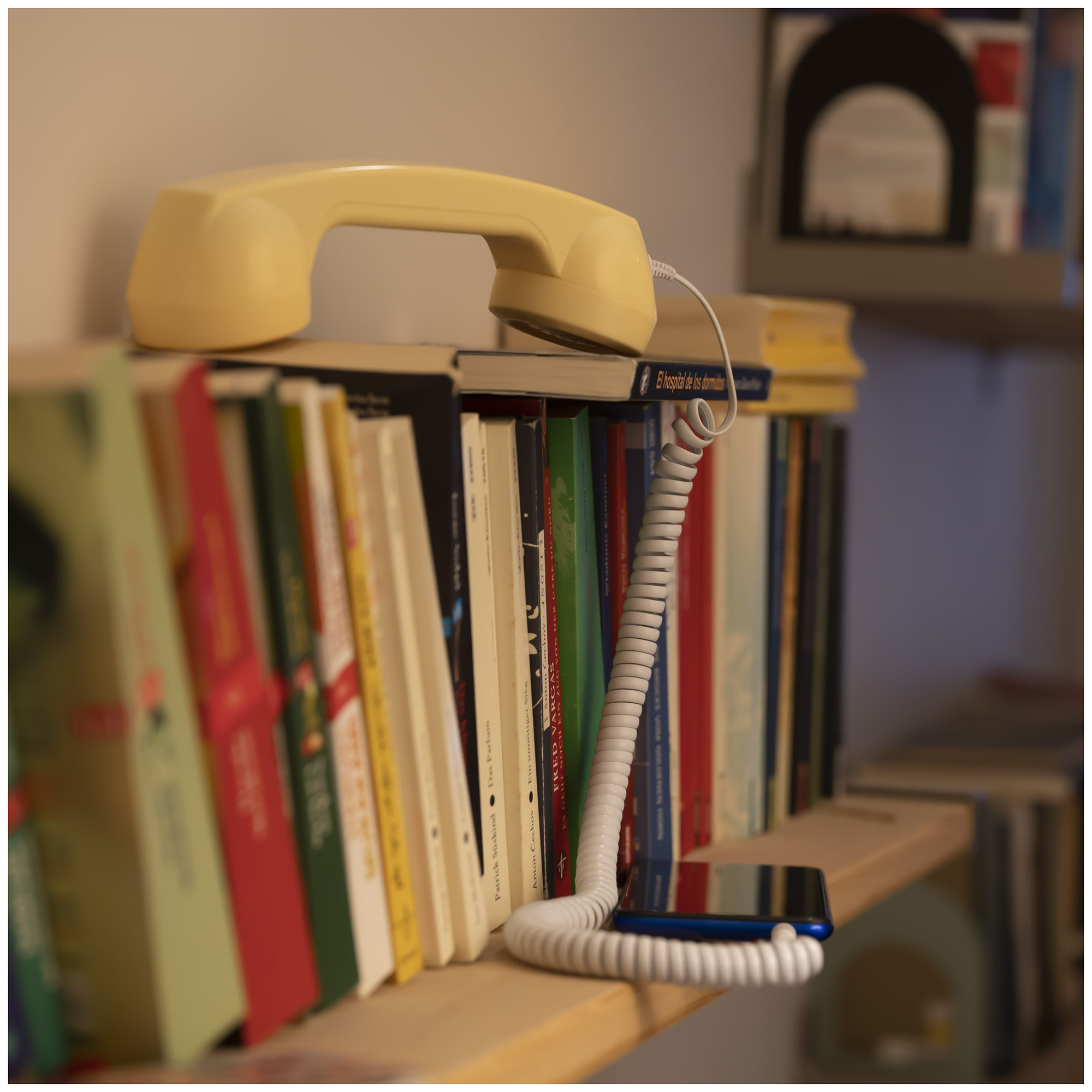 Combiné Téléphone Rétro pour Smartphones Android - Beige - Neuf