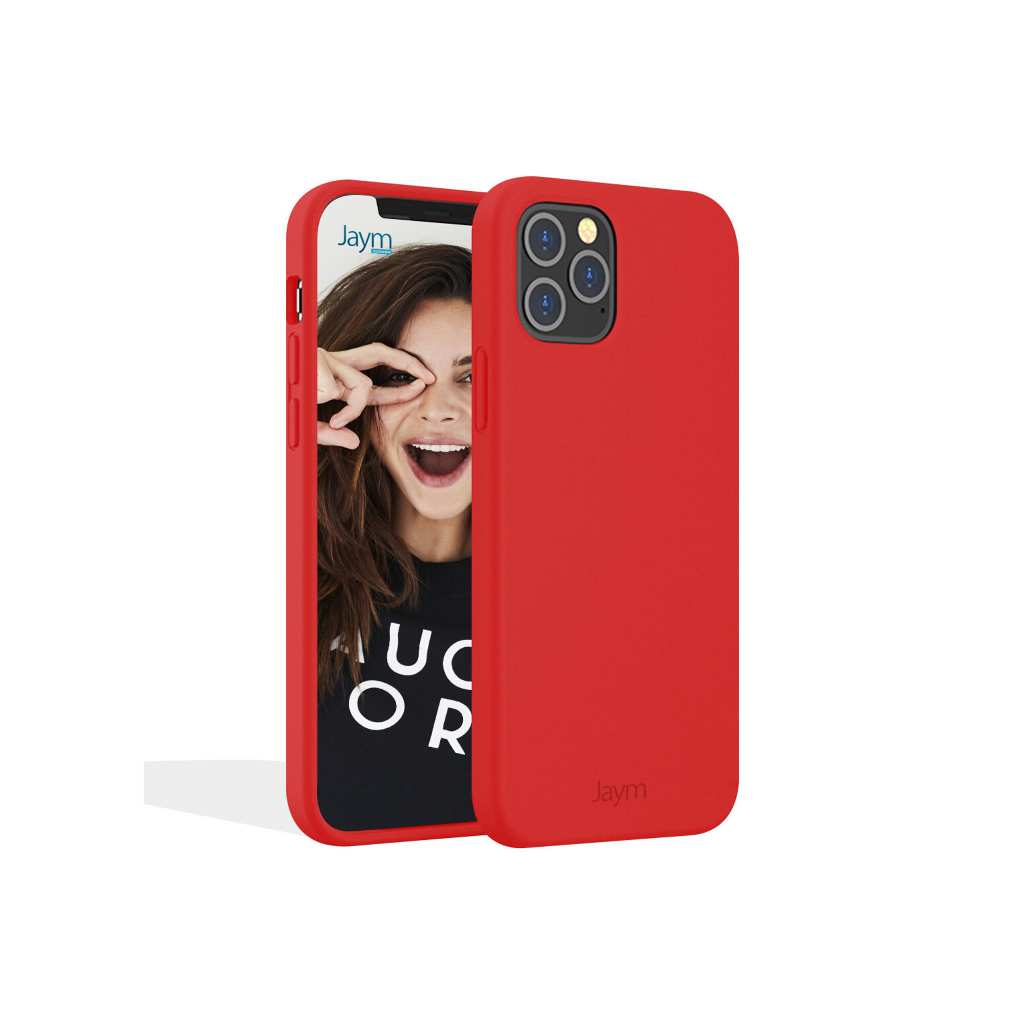 JAYM  Coque pour Apple iPhone 13 Pro Max Premium Silicone Microfibre Rouge