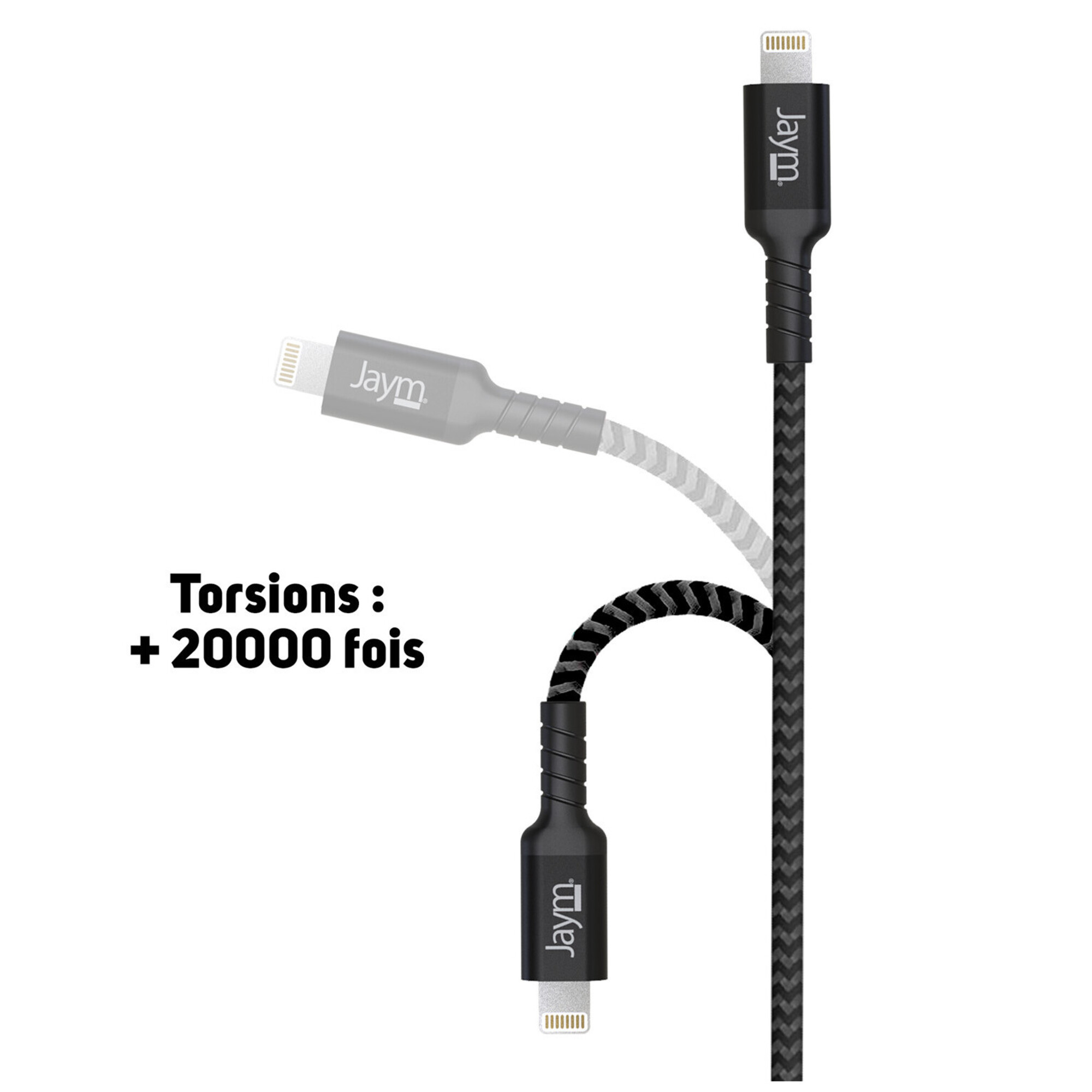 Jaym Cable Premium 2 50 USB C vers USB C Compatible Android et Apple Charge rapide Power Delivery Garanti à Vie Ultra renforcé Longueur 2 5 mètres Neuf - vue 3