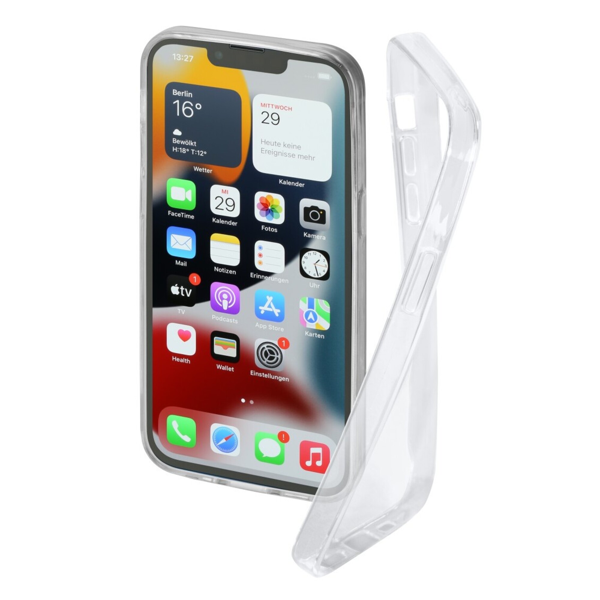 HAMA Coque de protection Crystal Clear pour iPhone 13, transparente