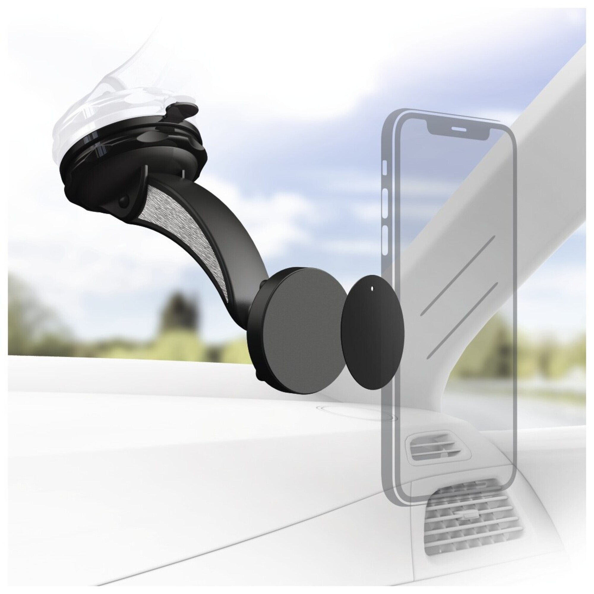 Support universel pour smartphone Magnet avec ventouse - Neuf