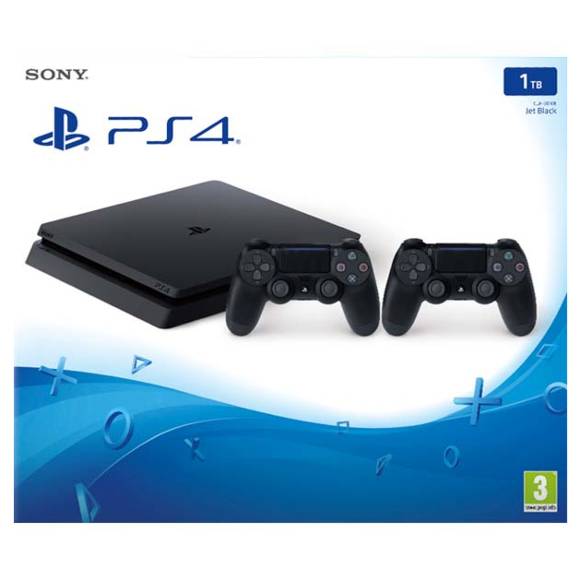 Sony PlayStation 4 Slim 1TB + 2 Dualshock 4 V2 1 To Wifi Noir - Très bon état