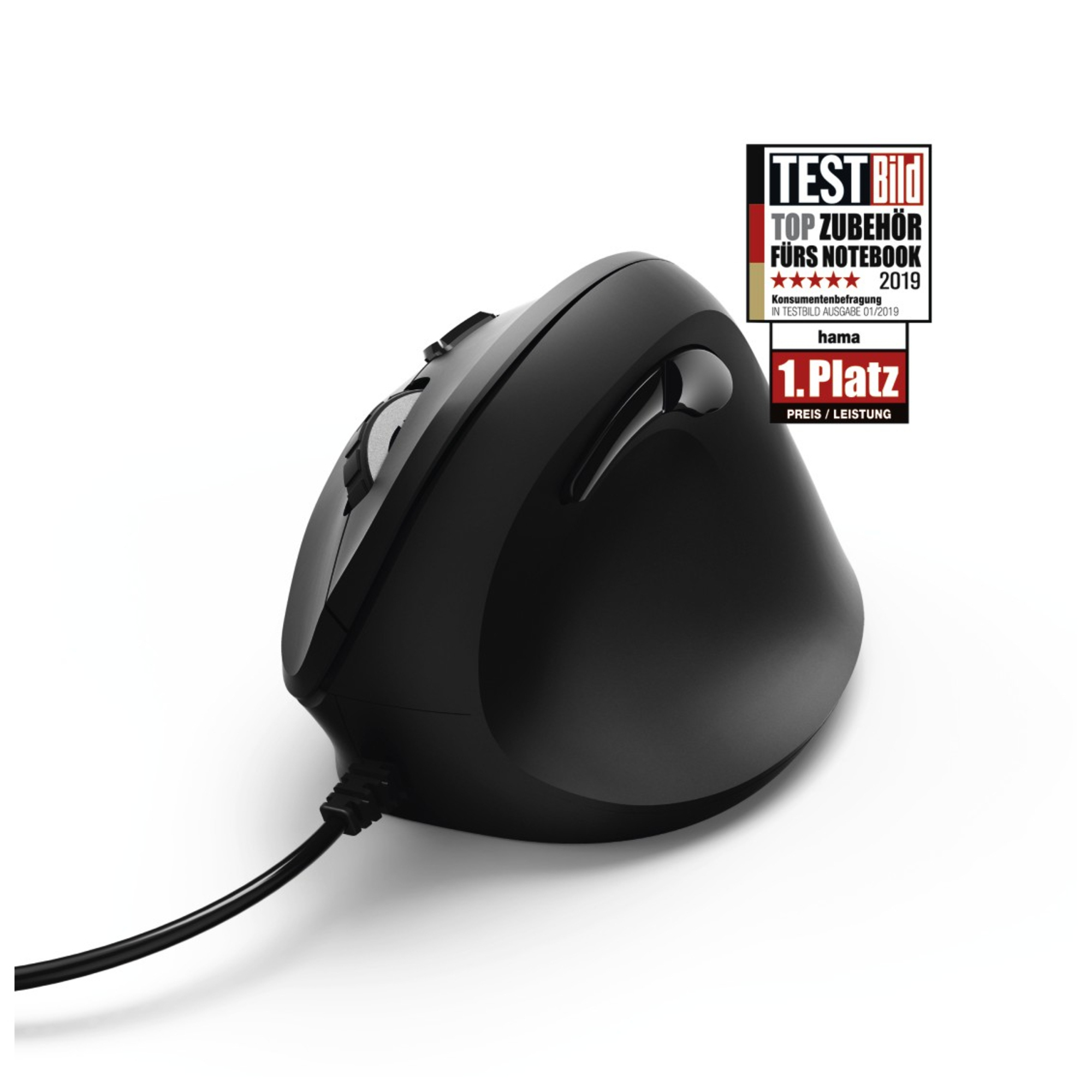 Souris Bureau Hama EMC-500 – USB, Optique 1800 DPI, Ergonomique - vue 2