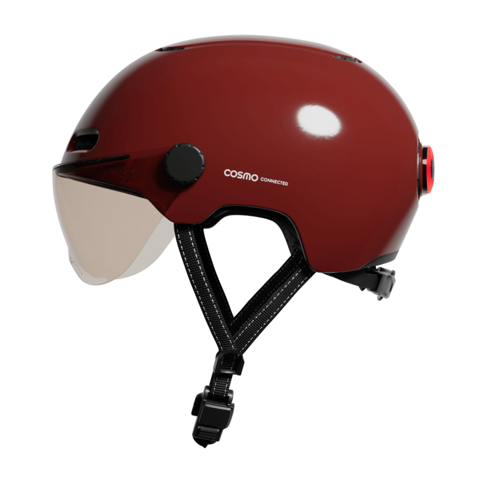 Cosmo Fusion+ Taille M, Ruby - Casque avec éclairage Vélo Arrière Intelligent et Connecté - Feu Stop Automatique, Détection de Chute, Partage de trajet, Assurance Individuelle ALLIANZ offerte durant 1 an - Neuf Cosmo Fusion+ Taille M, Ruby - Casque avec éclairage Vélo Arrière Intelligent et Connecté - Feu Stop Automatique, Détection de Chute, Partage de trajet, Assurance Individuelle ALLIANZ offerte durant 1 an - Neuf
