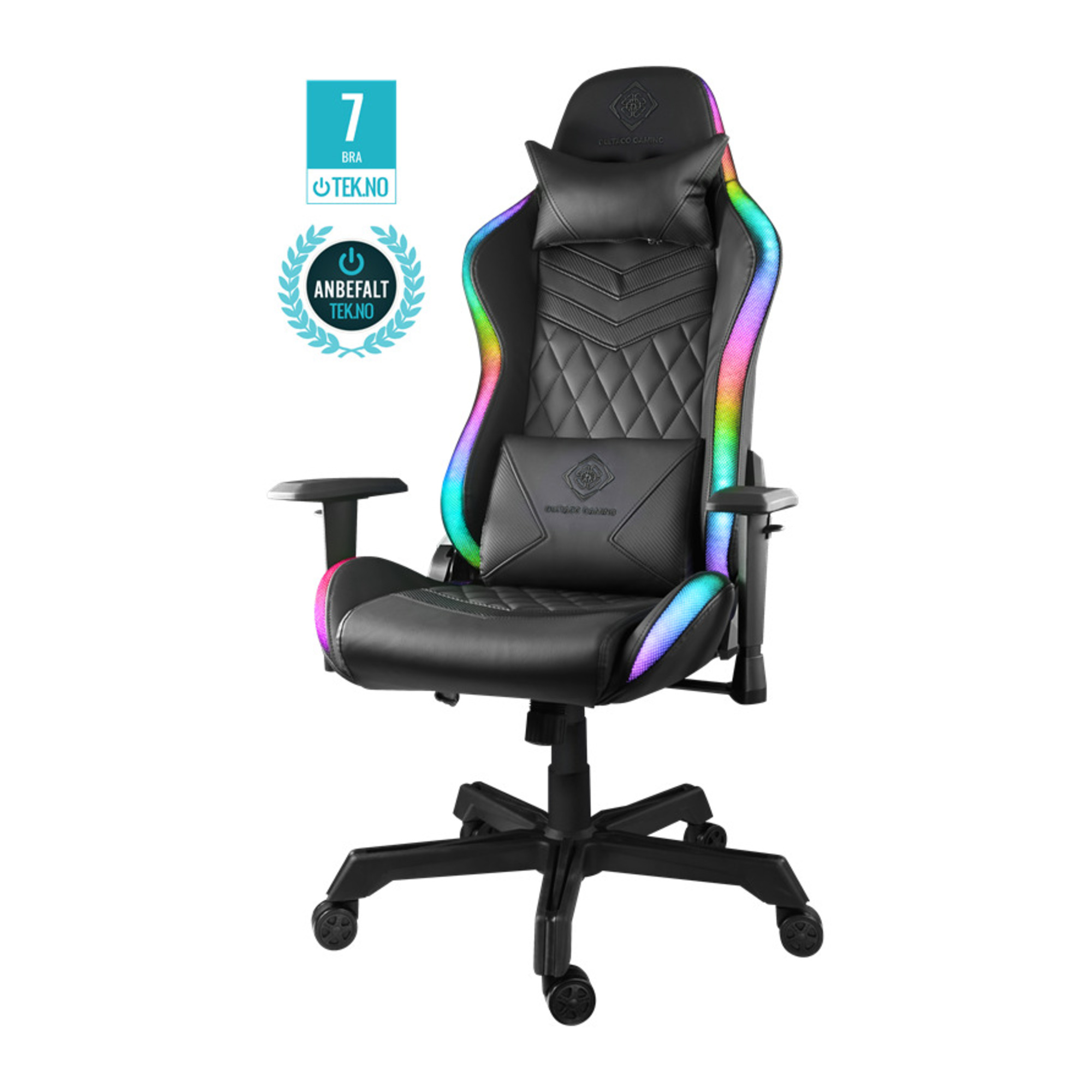 DELTACO GAMING Fauteuil gaming RGB LED 332 modes Cuir PU max 120kg Neuf
