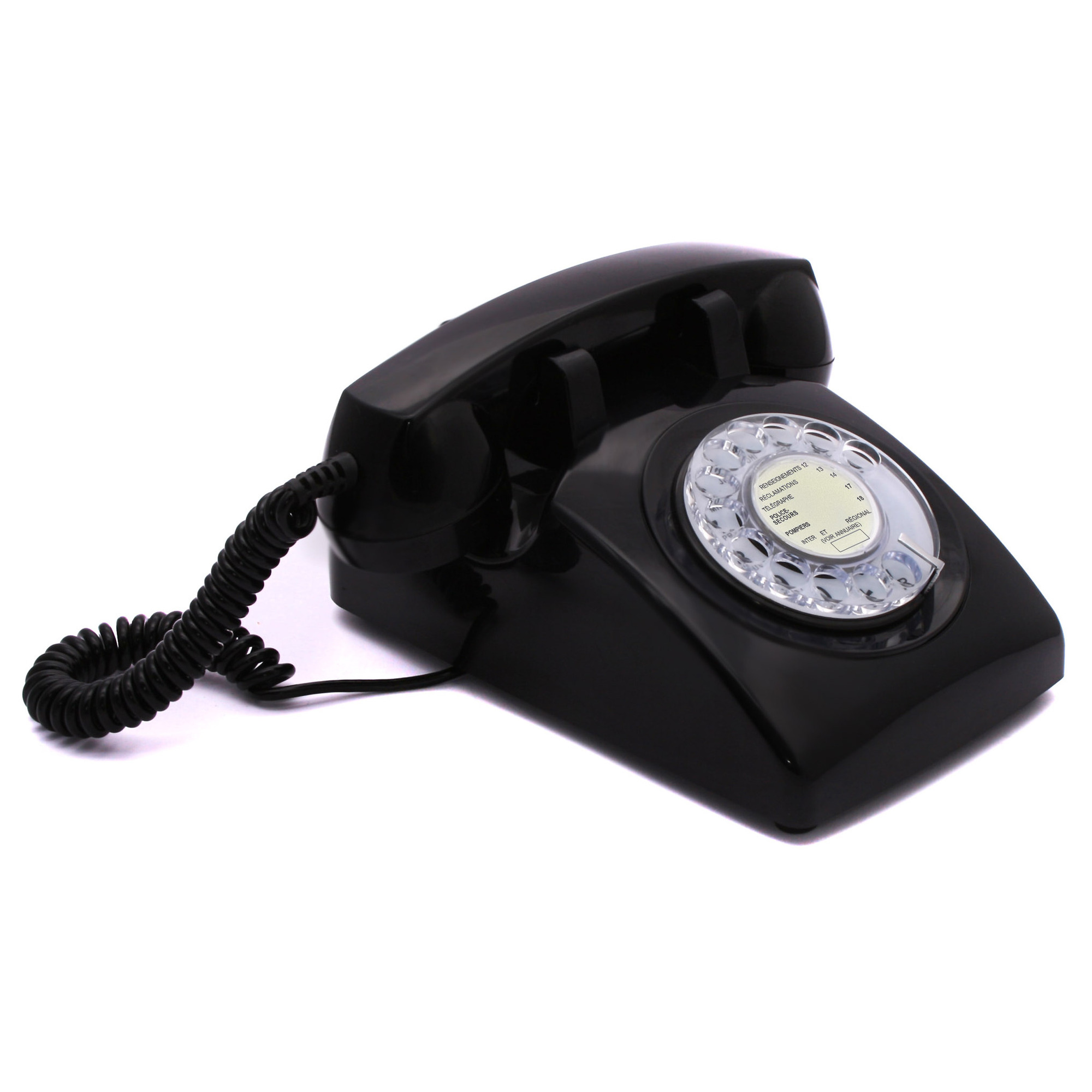 Téléphone fixe filaire rétro vintage avec cadran rotatif - Neuf