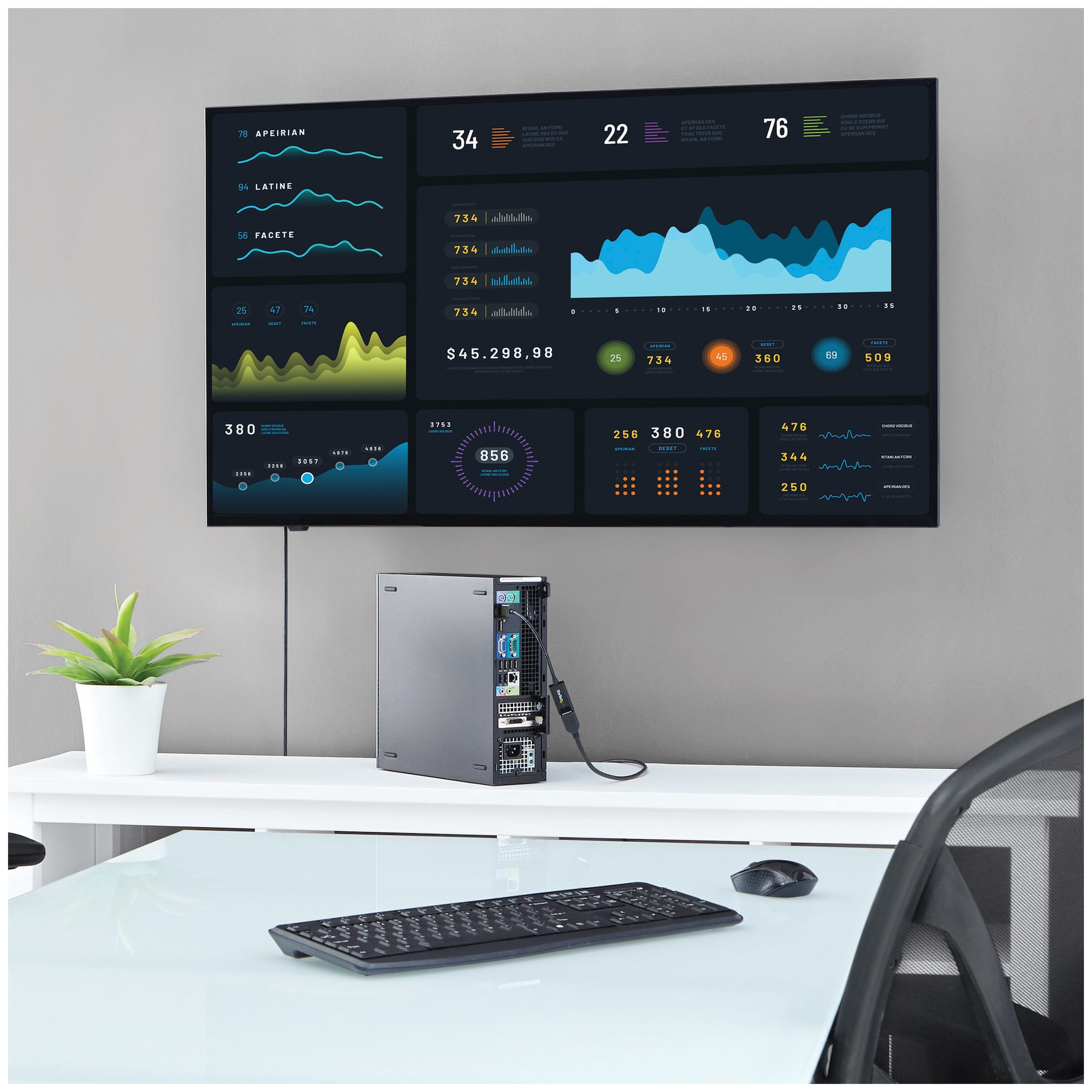 StarTech.com Adaptateur audio / vidéo DisplayPort 1.2 vers HDMI Convertisseur actif DP vers HDMI /F 4K 30 Hz Convertisseur vidéo DisplayPort HDMI pour PN: DKM30CHDPD... - vue 3