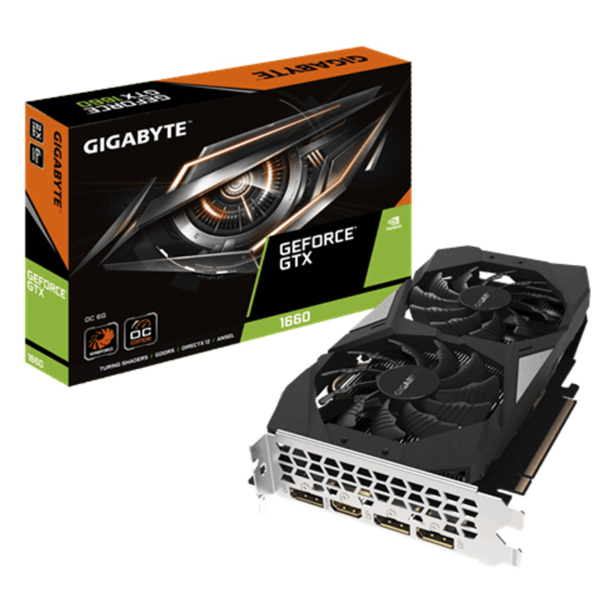 Gigabyte GV-N1660OC-6GD carte graphique NVIDIA GeForce GTX 1660 6 Go GDDR5 - Neuf