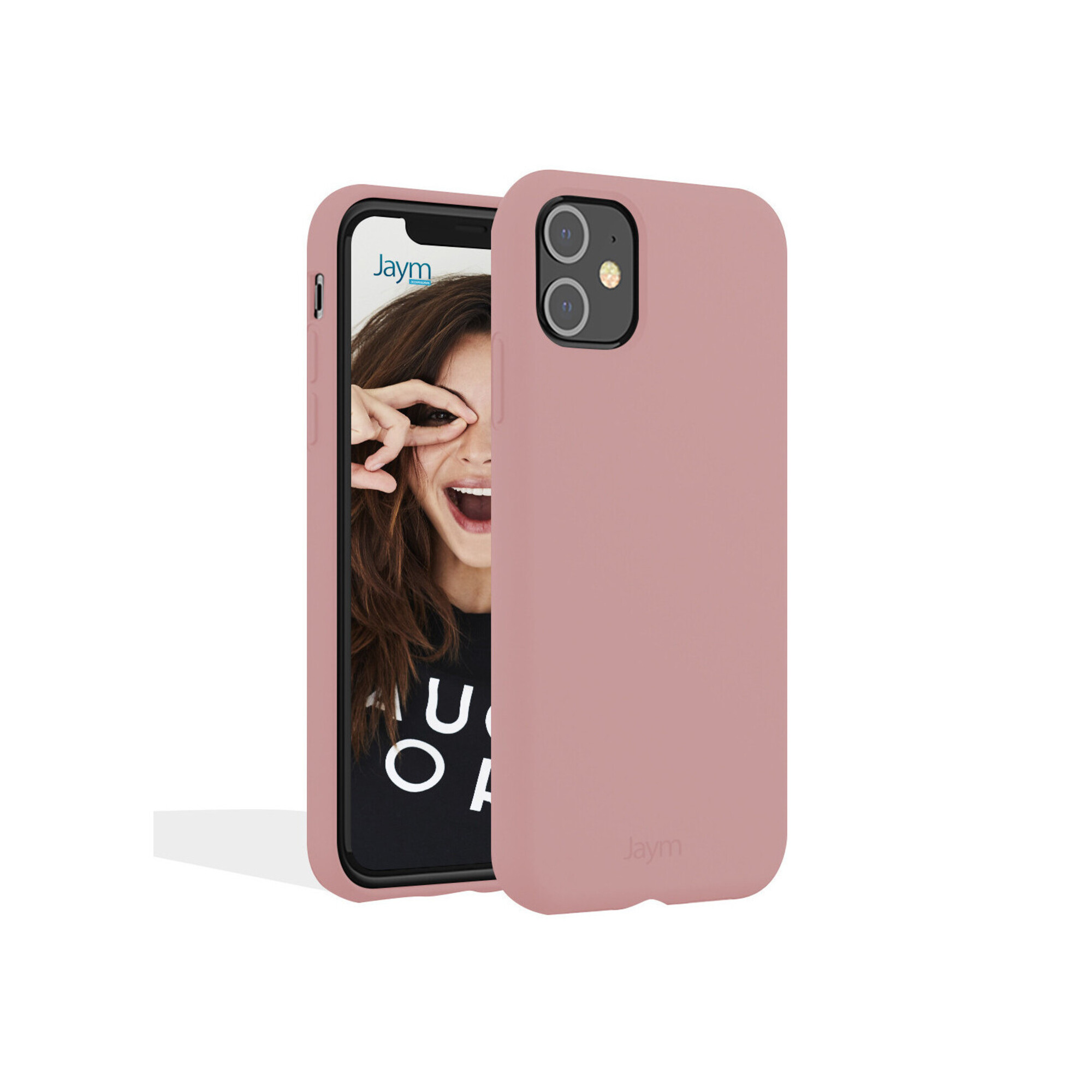 JAYM  Coque Magsafe pour Apple iPhone 14 Premium Silicone Microfibre Rose