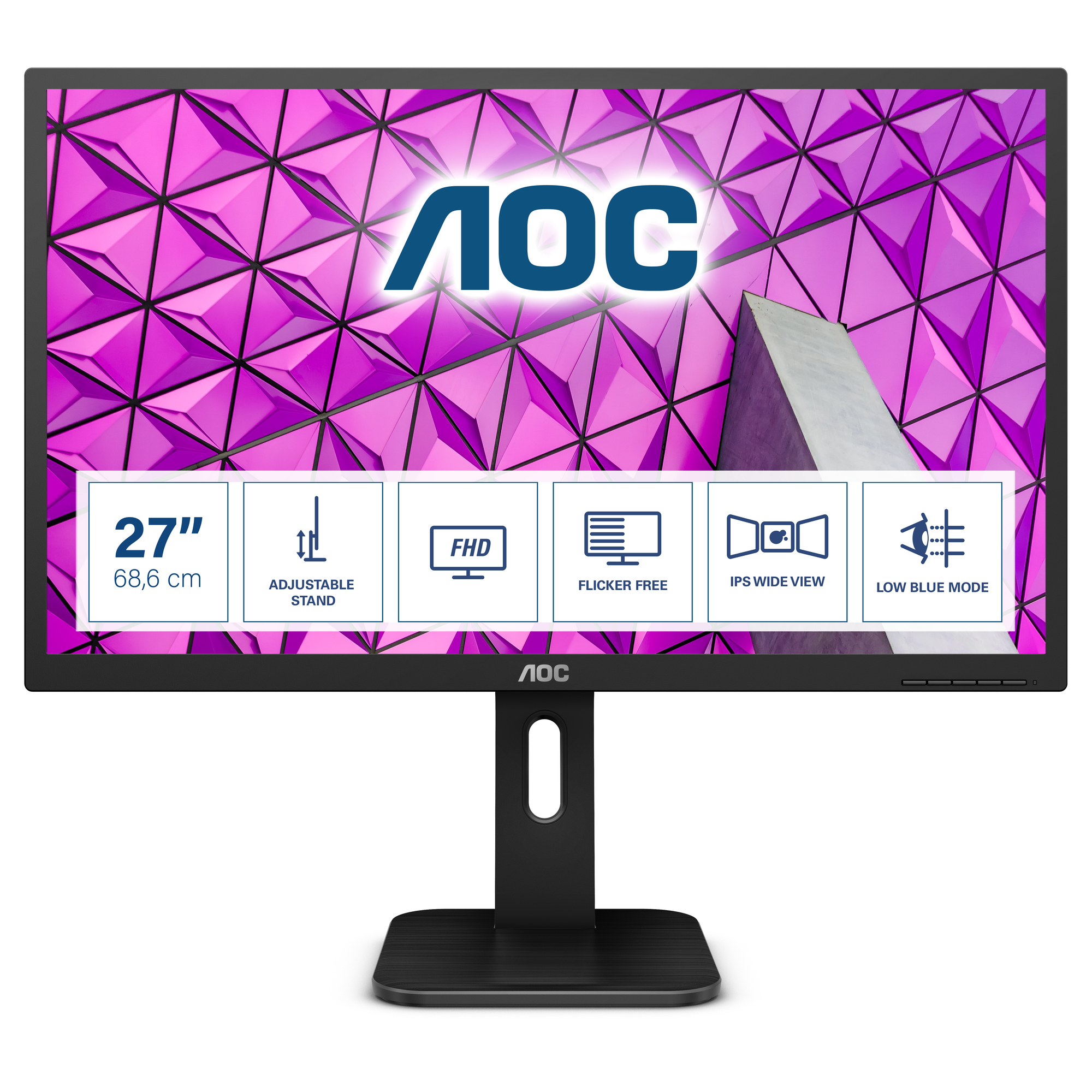 AOC P1 27P1 écran plat de PC 68,6 cm (27 ) 1920 x 1080 pixels Full HD LED Noir - Neuf