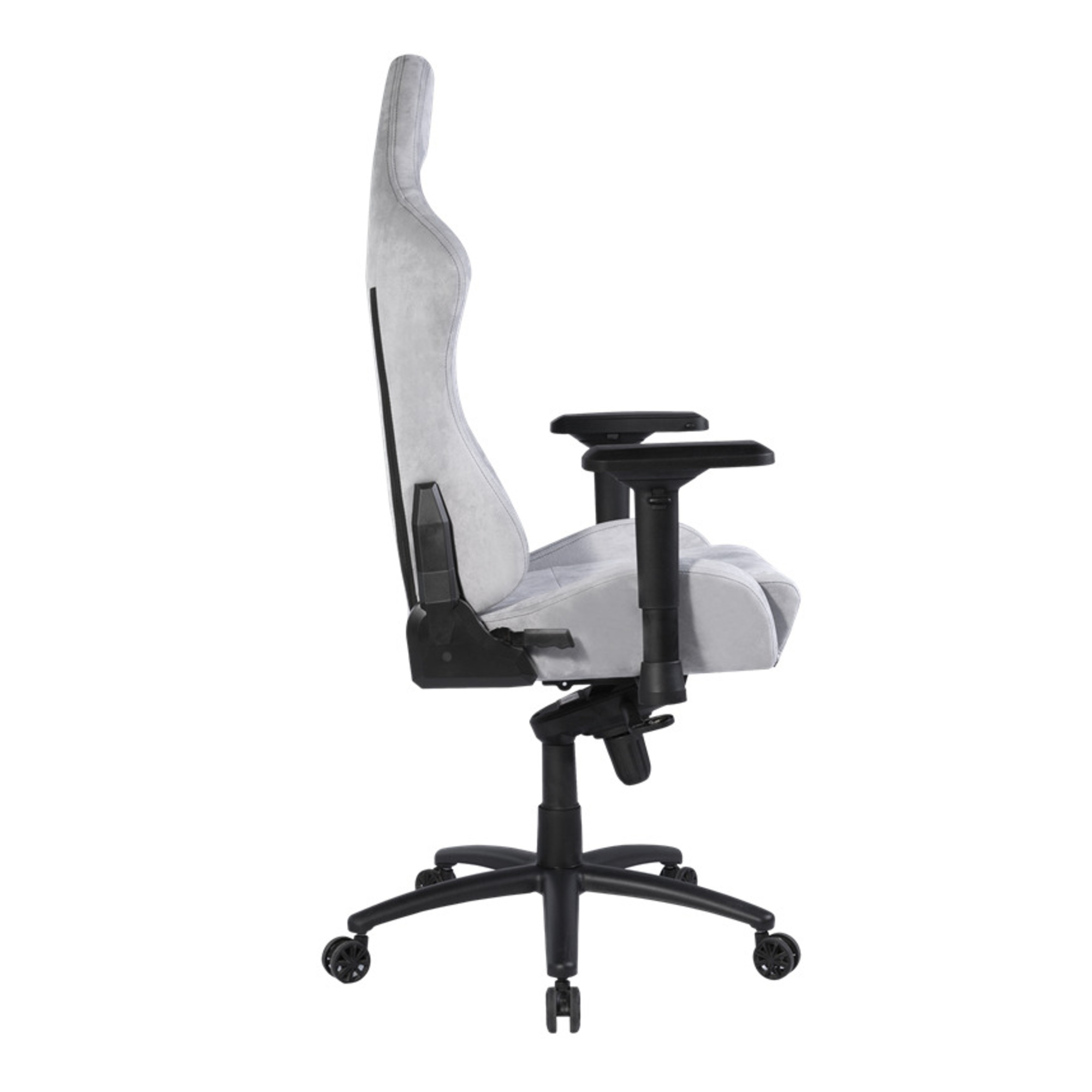 DELTACO GAMING - Fauteuil gaming, accoudoirs 4D, Alcantara gris clair, max 130kg - Neuf