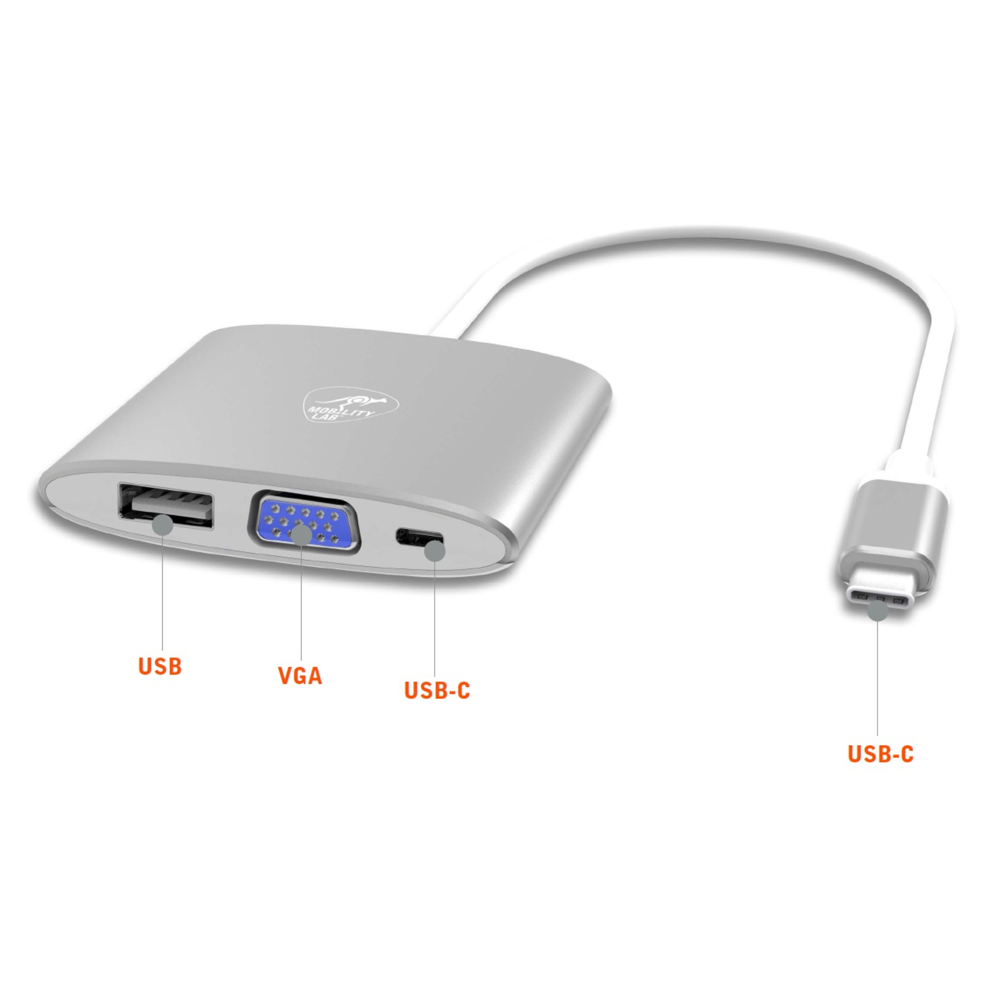 Mobility Lab Adaptateur multiport VGA USB C - vue 2