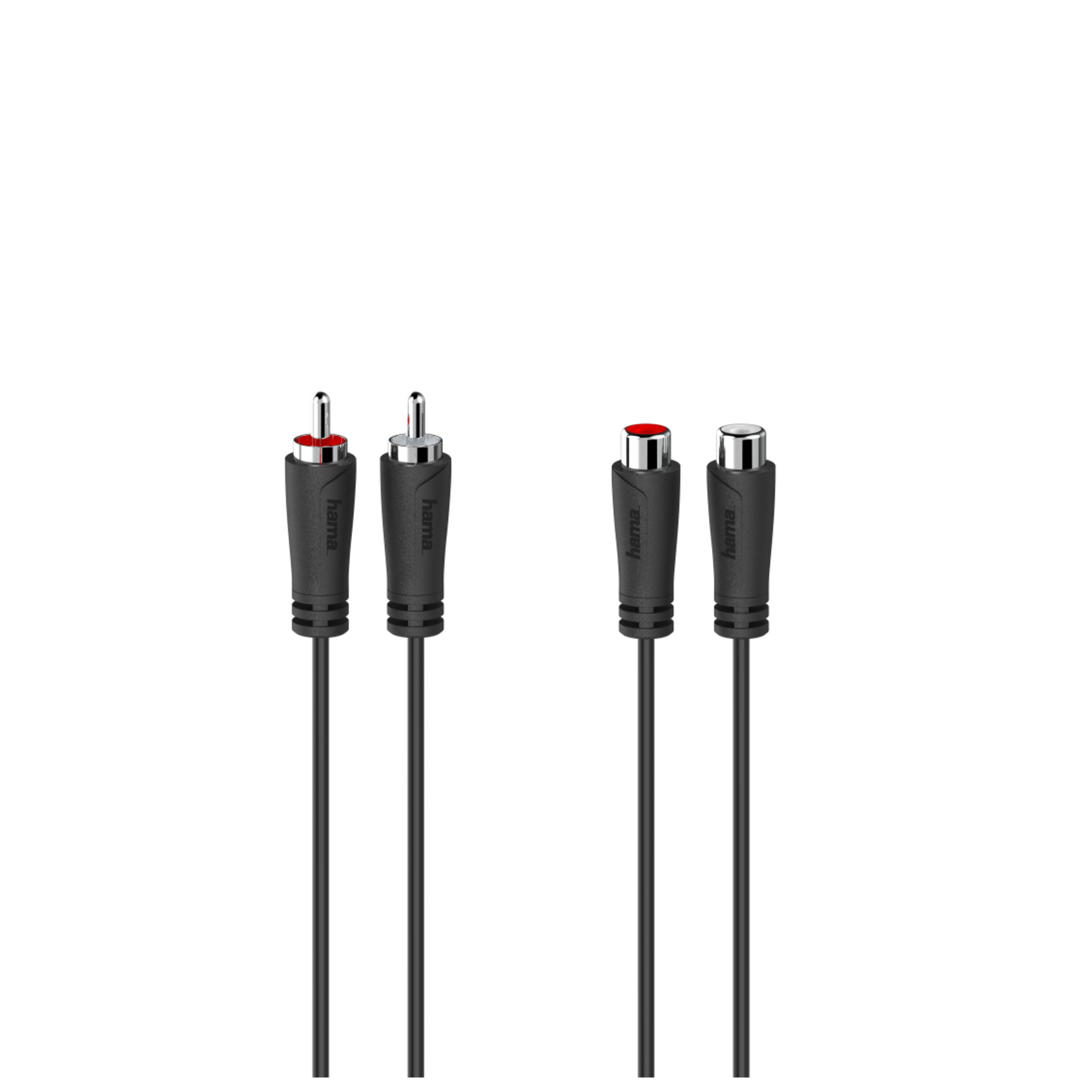 HAMA Rallonge audio, 2 fiches RCA m&acirc;les - 2 fiches RCA fem., 1,5 m - Neuf