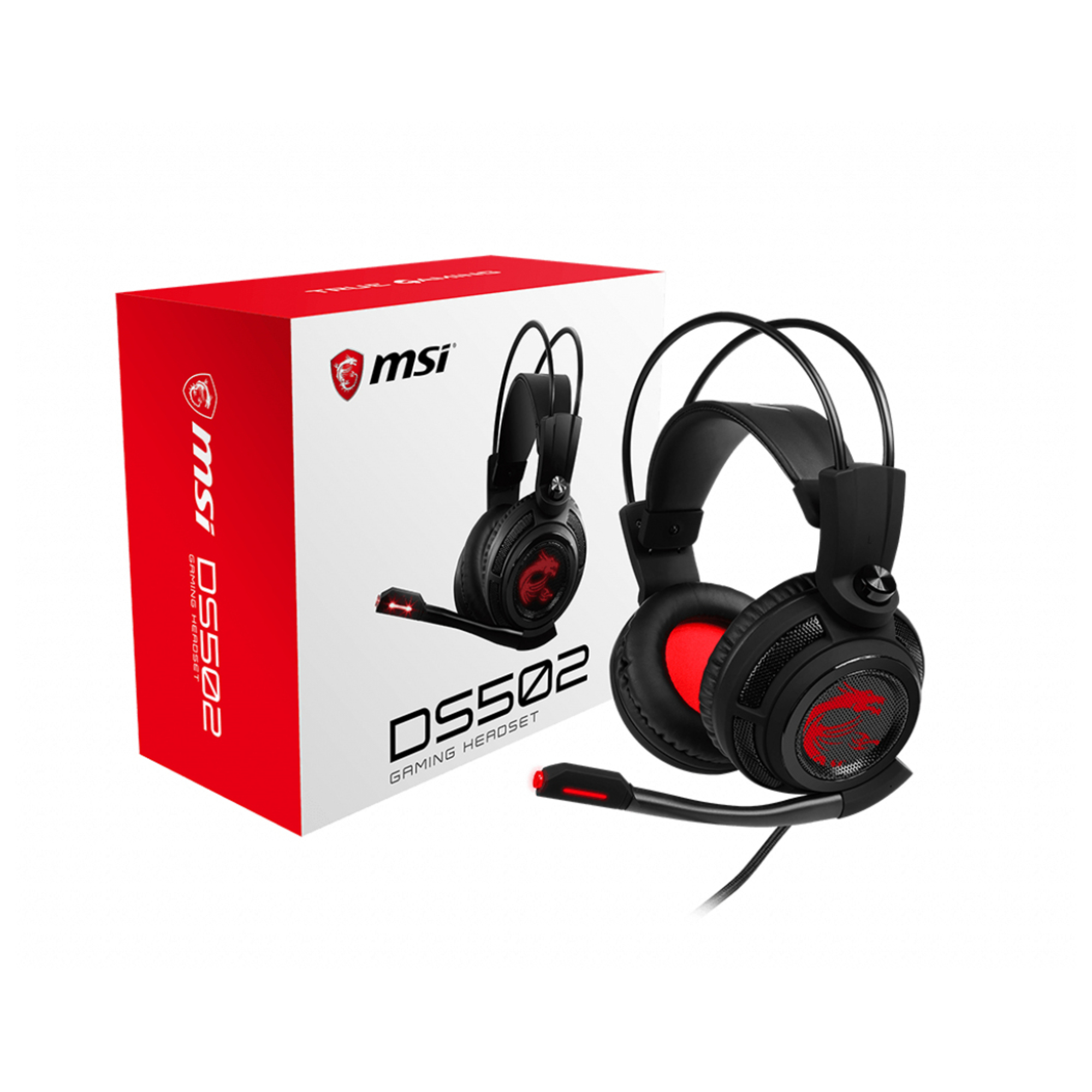 MSI DS502 Casque Avec fil Arceau Jouer Noir, Rouge - Neuf