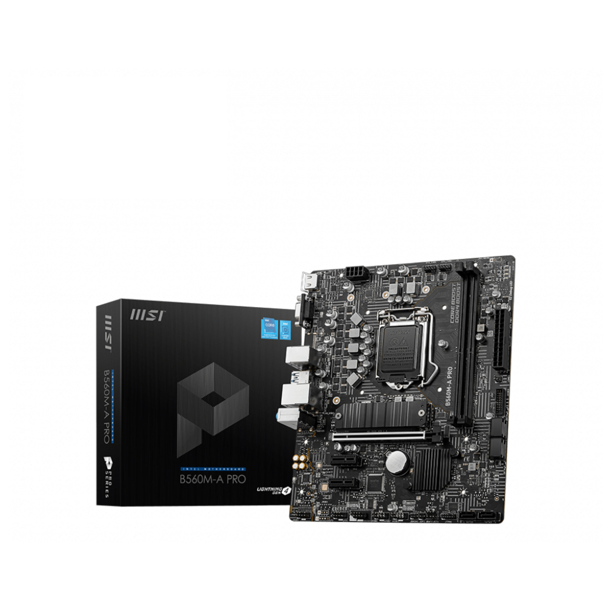 MSI B560M A PRO Carte mère micro ATX Socket LGA1200 B560 Chipset USB 3.2 Gen 1 2.5 Gigabit LAN carte graphique embarquée unité centrale requise audio HD 8 canaux - vue 2