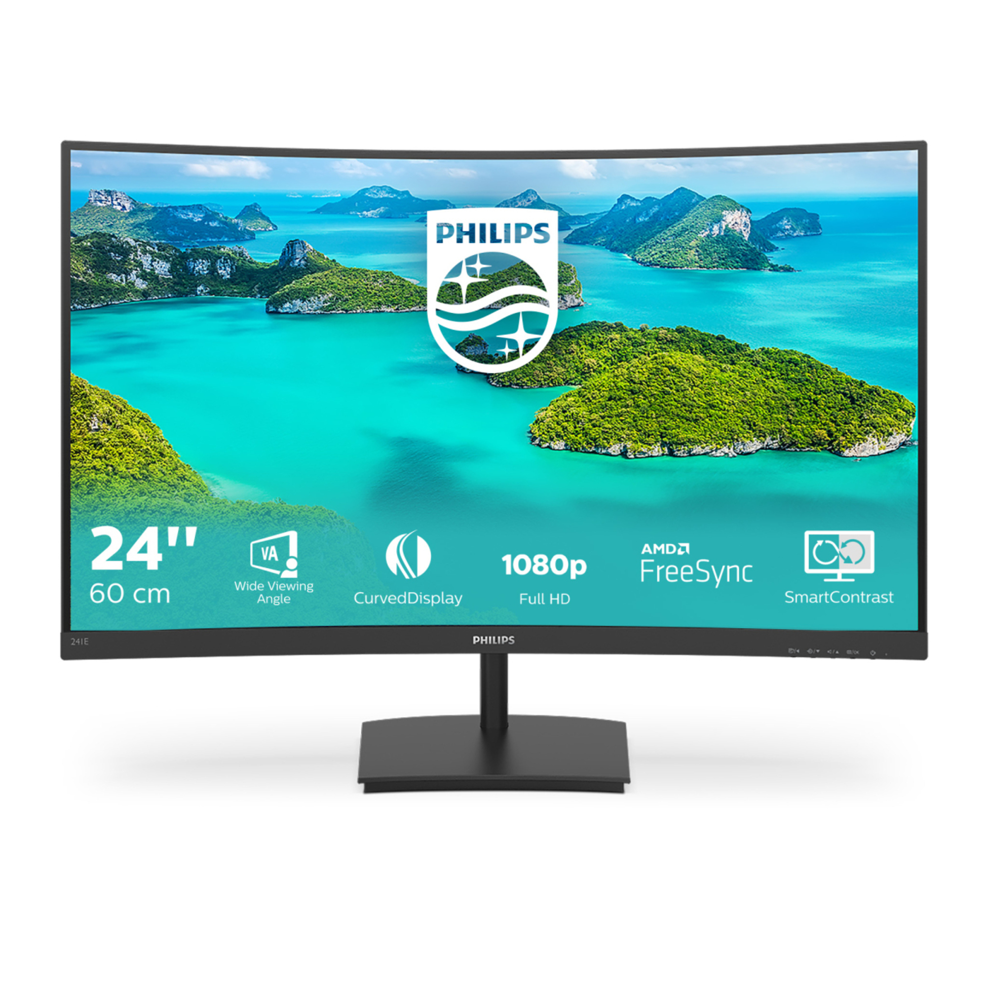 Philips E Line 241E1SCA/00 écran plat de PC 59,9 cm (23.6 ) 1920 x 1080 pixels Full HD LCD Noir - Neuf