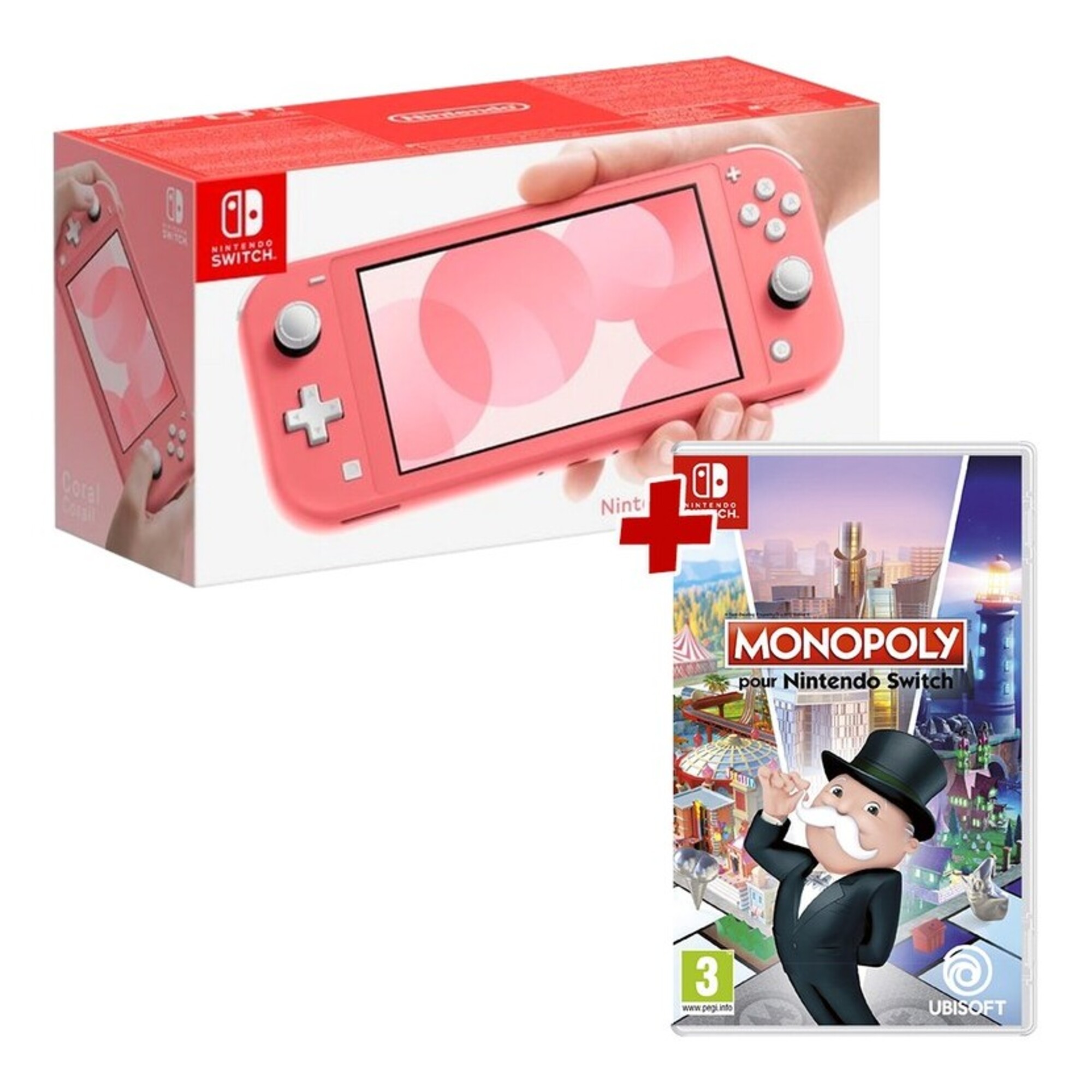 Switch Lite 32 Go + Monopoly,  Corail - Excellent état